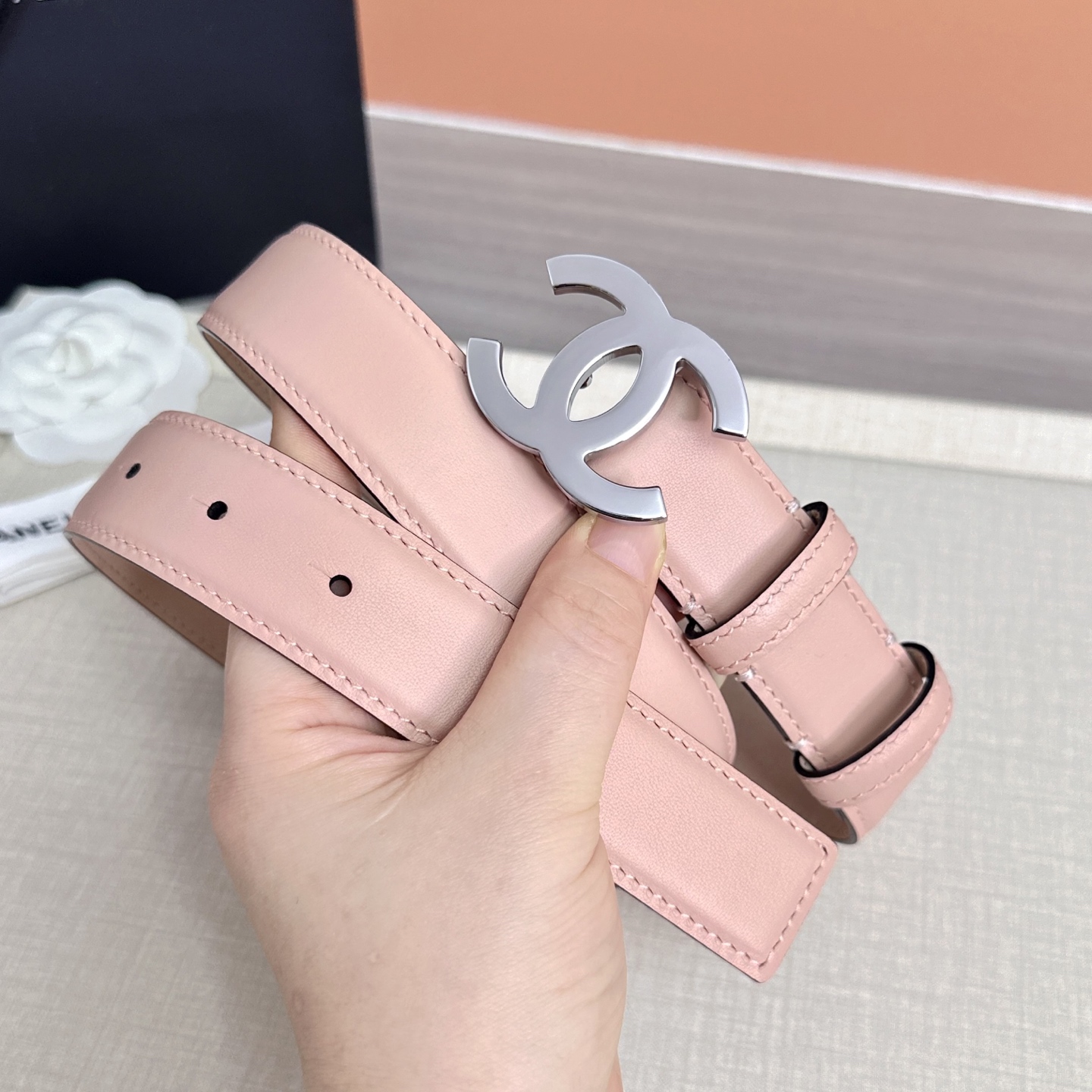 💥💥💥3.0cm香奈儿 CHANEL 最新款双面头层牛皮腰带、经典优雅、时尚百搭，长度：75.80.85