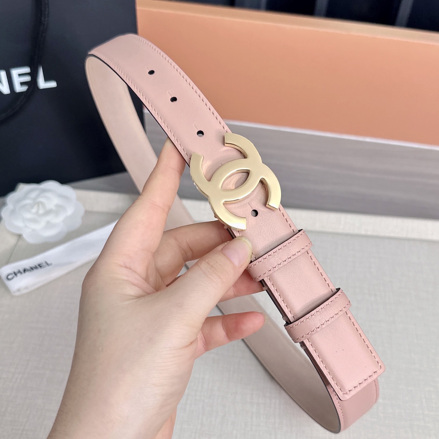 💥💥💥3.0cm香奈儿 CHANEL 最新款双面头层牛皮腰带、经典优雅、时尚百搭，长度：75.80.85