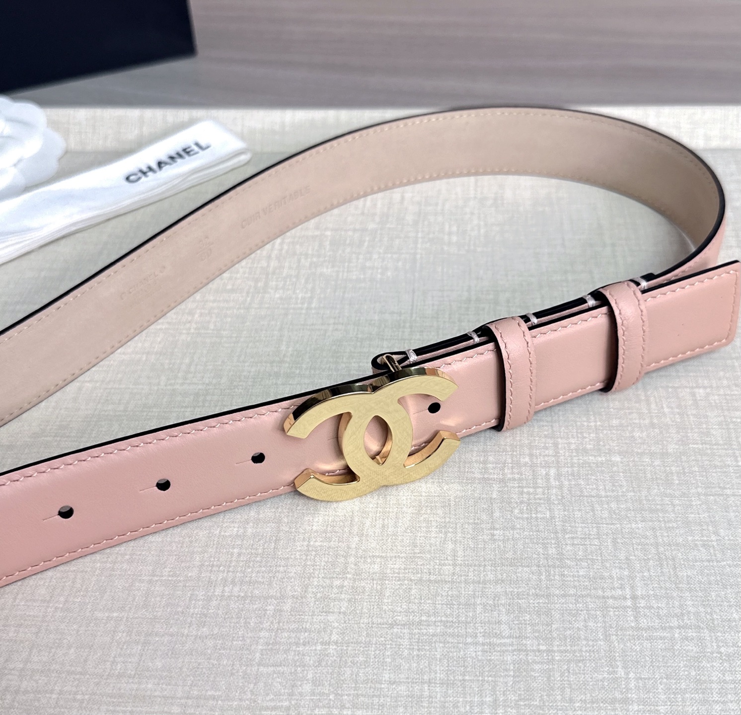 💥💥💥3.0cm香奈儿 CHANEL 最新款双面头层牛皮腰带、经典优雅、时尚百搭，长度：75.80.85