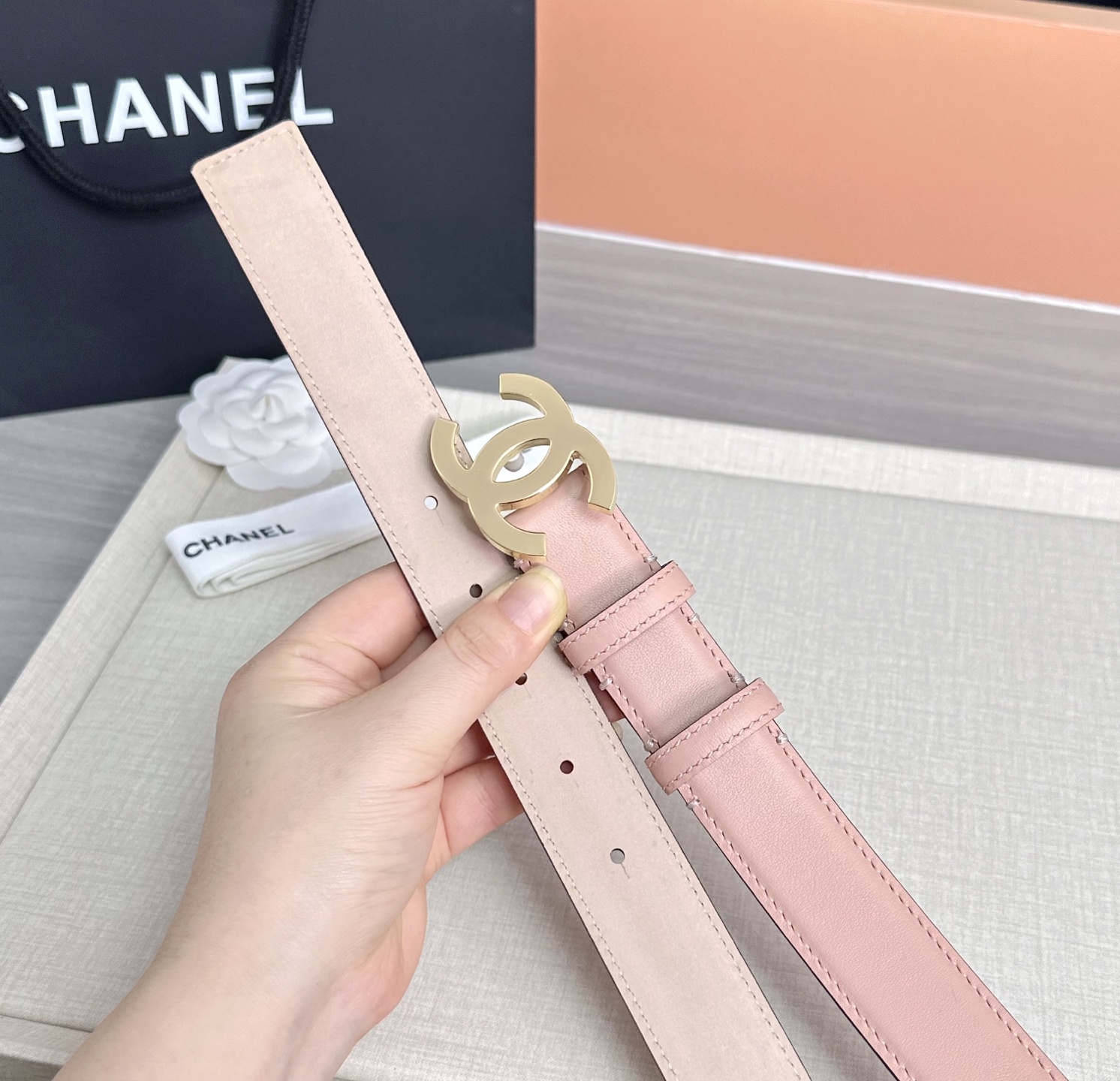 💥💥💥3.0cm香奈儿 CHANEL 最新款双面头层牛皮腰带、经典优雅、时尚百搭，长度：75.80.85