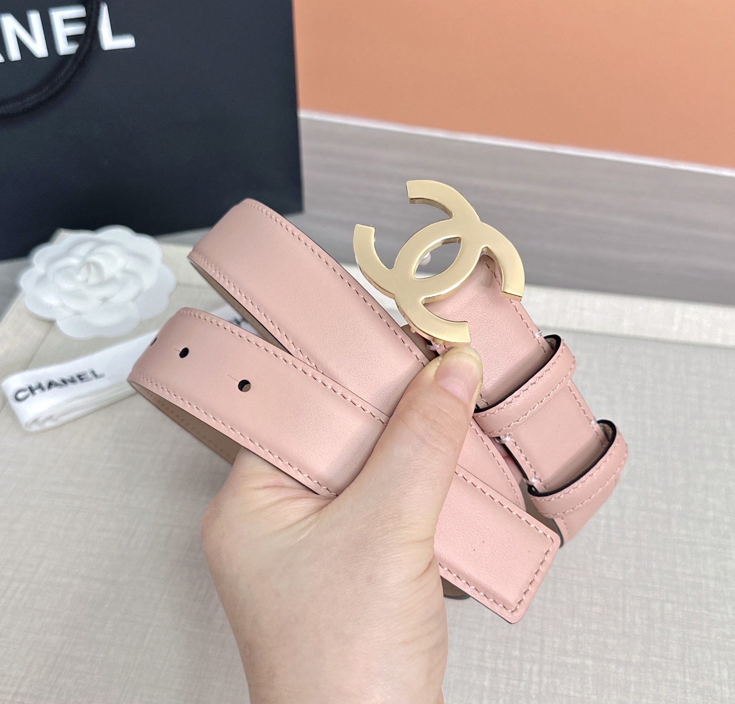 💥💥💥3.0cm香奈儿 CHANEL 最新款双面头层牛皮腰带、经典优雅、时尚百搭，长度：75.80.85