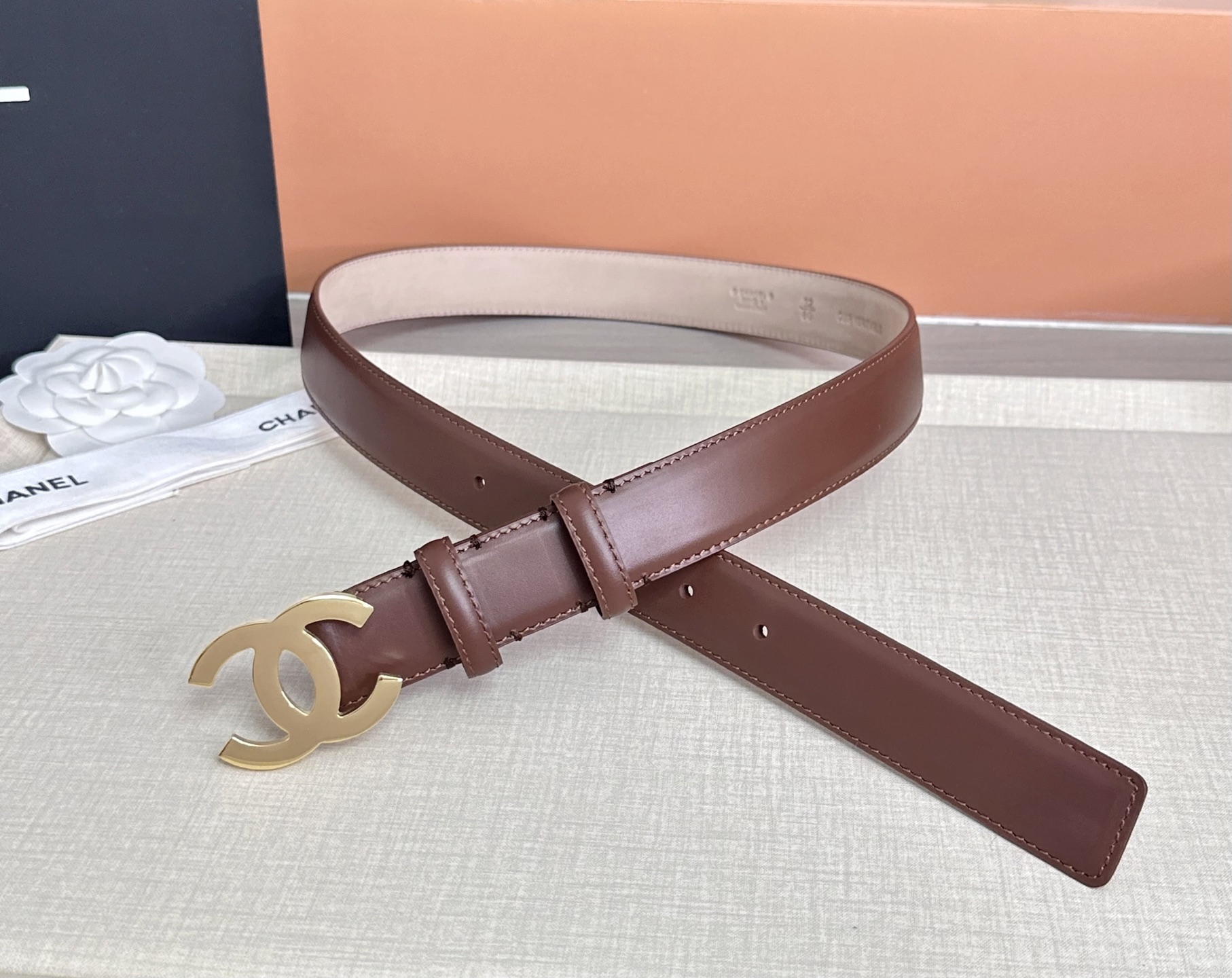 💥💥💥3.0cm香奈儿 CHANEL 最新款双面头层牛皮腰带、经典优雅、时尚百搭，长度：75.80.85