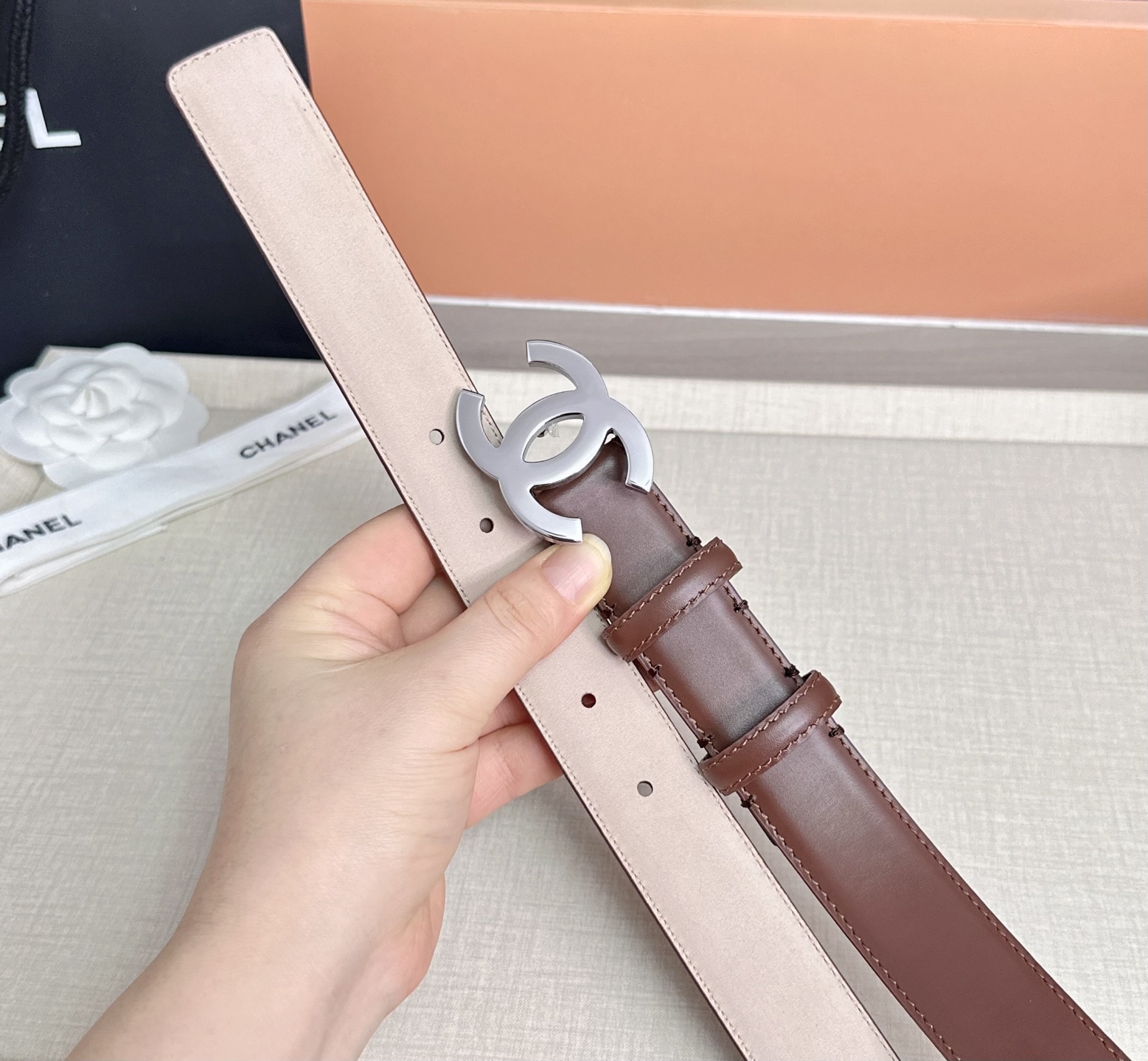 💥💥💥3.0cm香奈儿 CHANEL 最新款双面头层牛皮腰带、经典优雅、时尚百搭，长度：75.80.85