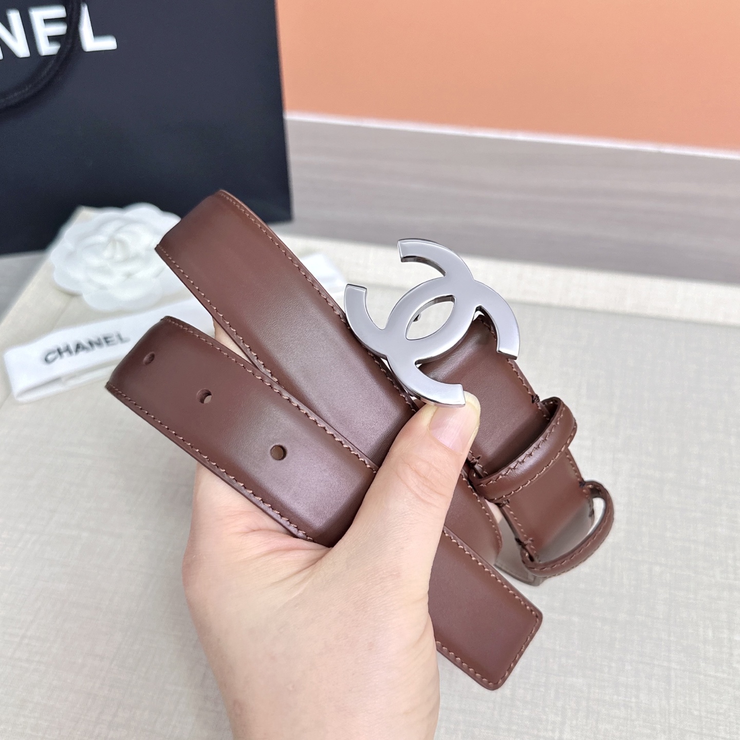 💥💥💥3.0cm香奈儿 CHANEL 最新款双面头层牛皮腰带、经典优雅、时尚百搭，长度：75.80.85