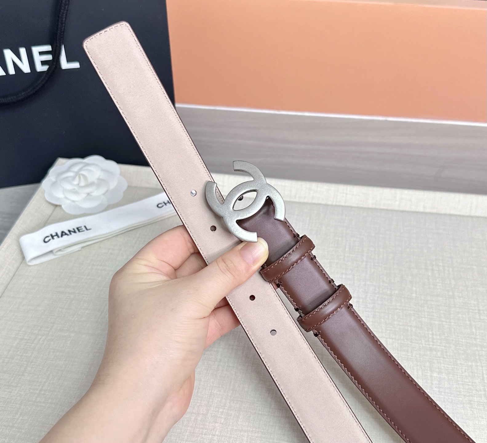 💥💥💥3.0cm香奈儿 CHANEL 最新款双面头层牛皮腰带、经典优雅、时尚百搭，长度：75.80.85