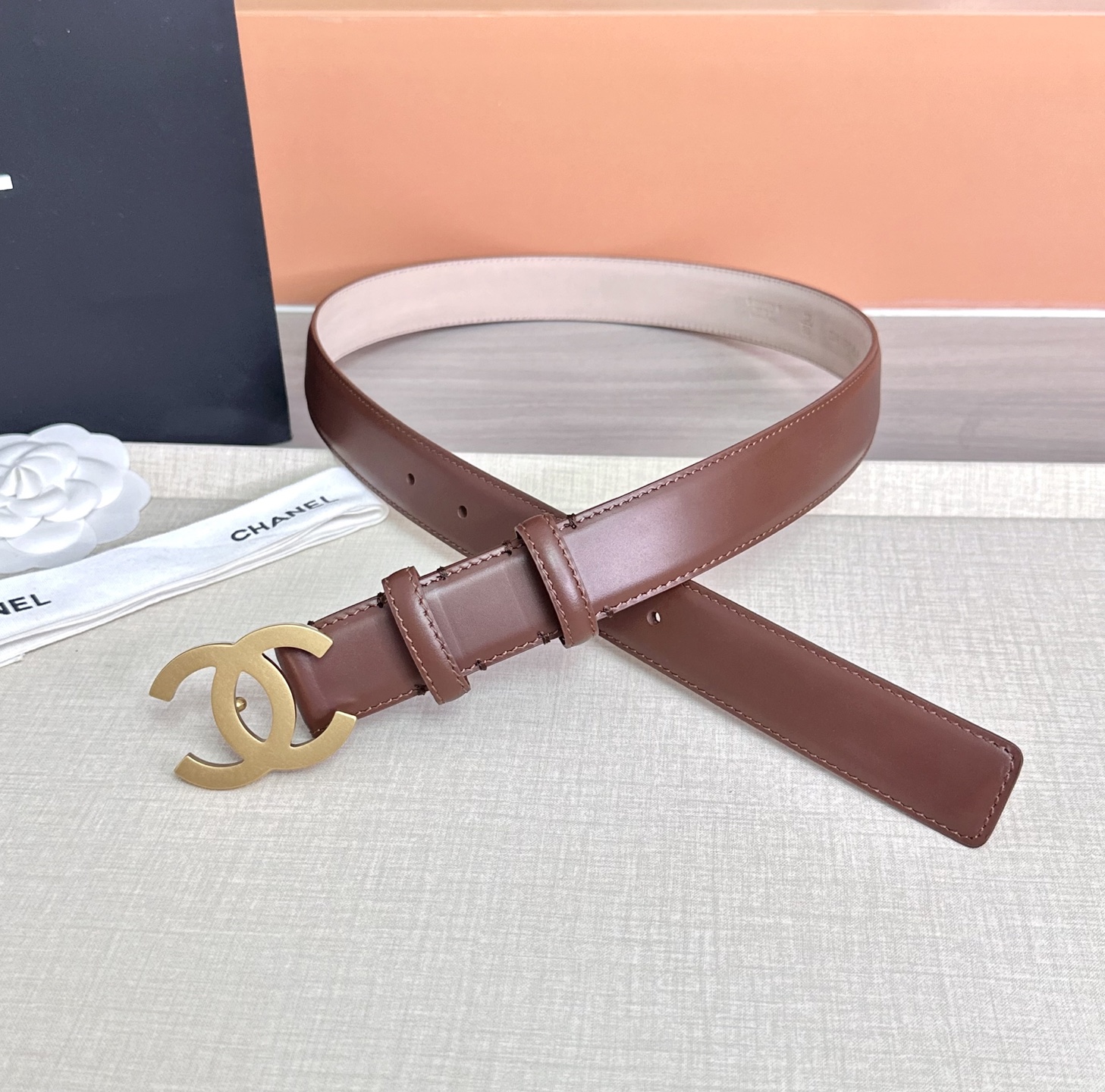 💥💥💥3.0cm香奈儿 CHANEL 最新款双面头层牛皮腰带、经典优雅、时尚百搭，长度：75.80.85