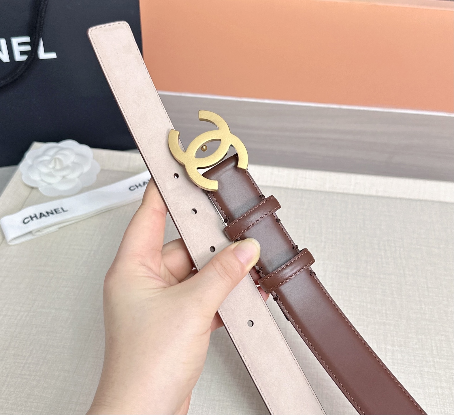 💥💥💥3.0cm香奈儿 CHANEL 最新款双面头层牛皮腰带、经典优雅、时尚百搭，长度：75.80.85