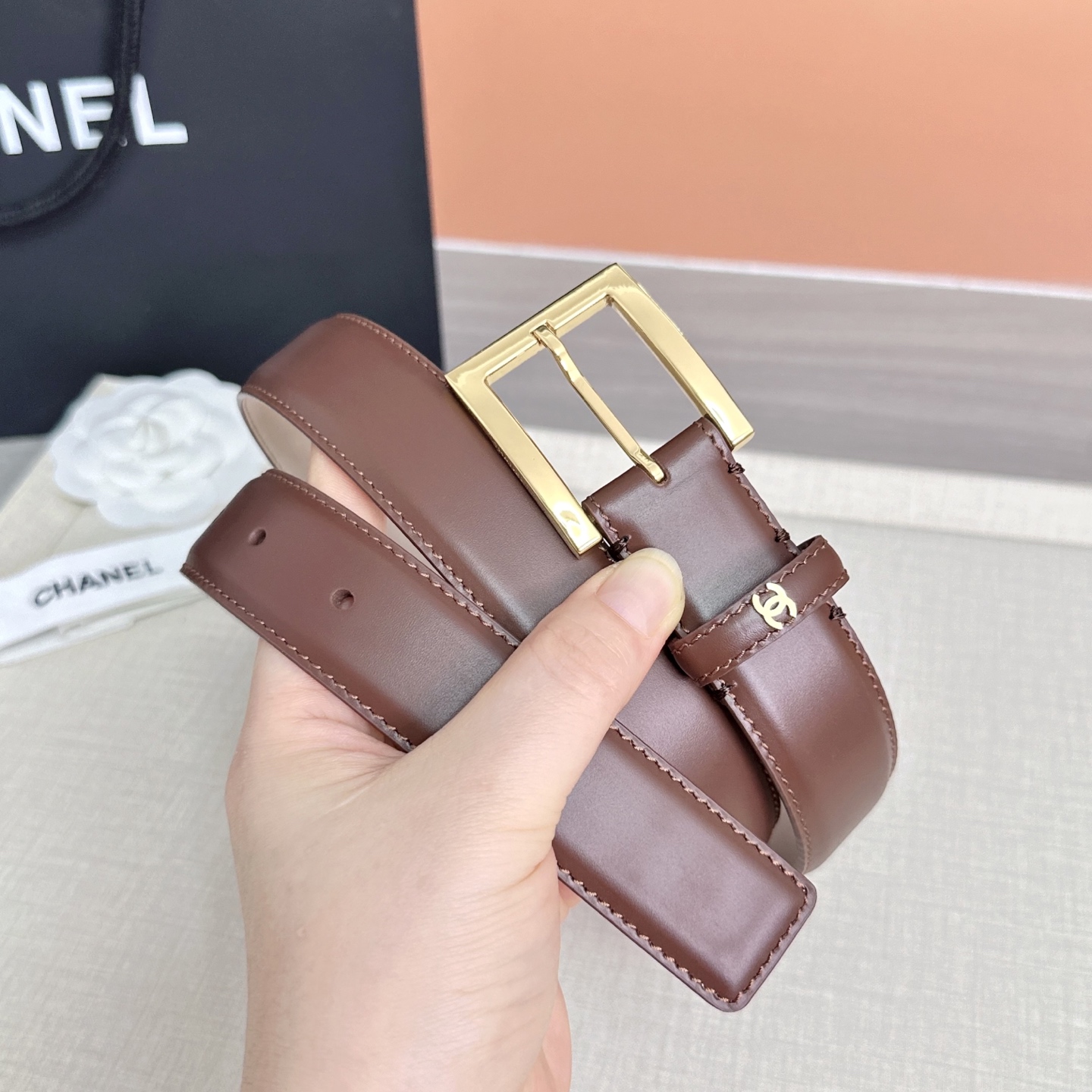 💥💥💥3.0cm香奈儿 CHANEL 最新款双面头层牛皮腰带、经典优雅、时尚百搭，长度：75.80.85