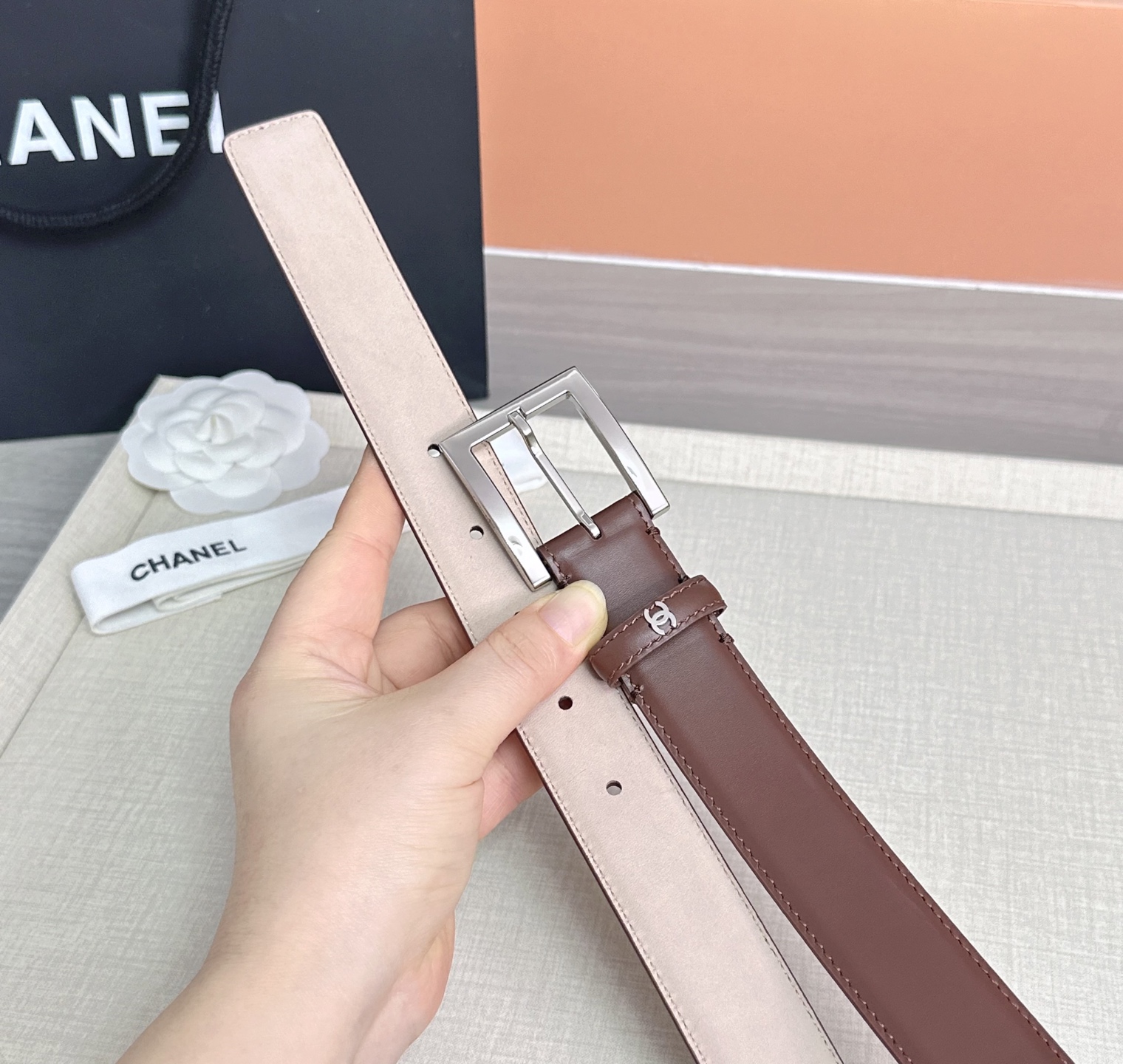 💥💥💥3.0cm香奈儿 CHANEL 最新款双面头层牛皮腰带、经典优雅、时尚百搭，长度：75.80.85