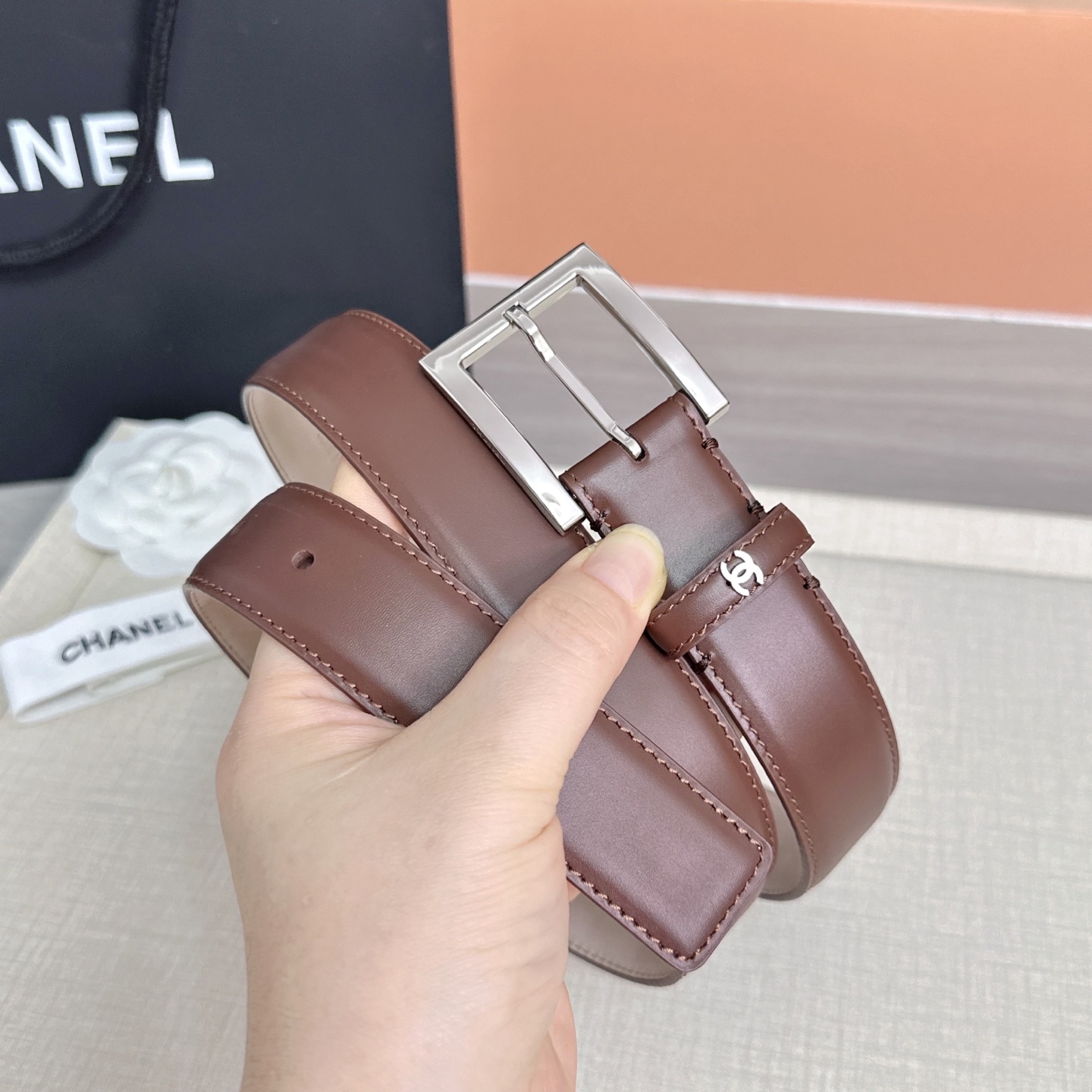 💥💥💥3.0cm香奈儿 CHANEL 最新款双面头层牛皮腰带、经典优雅、时尚百搭，长度：75.80.85