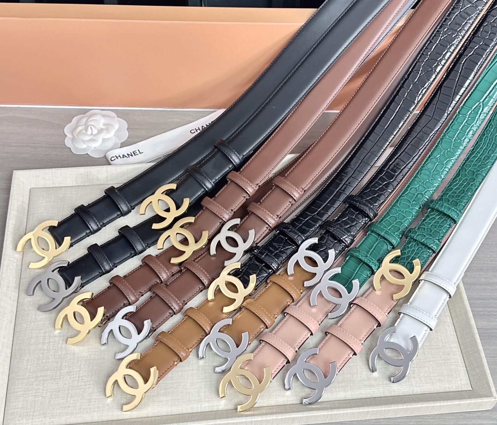 💥💥💥3.0cm香奈儿 CHANEL 最新款双面头层牛皮腰带、经典优雅、时尚百搭，长度：75.80.85