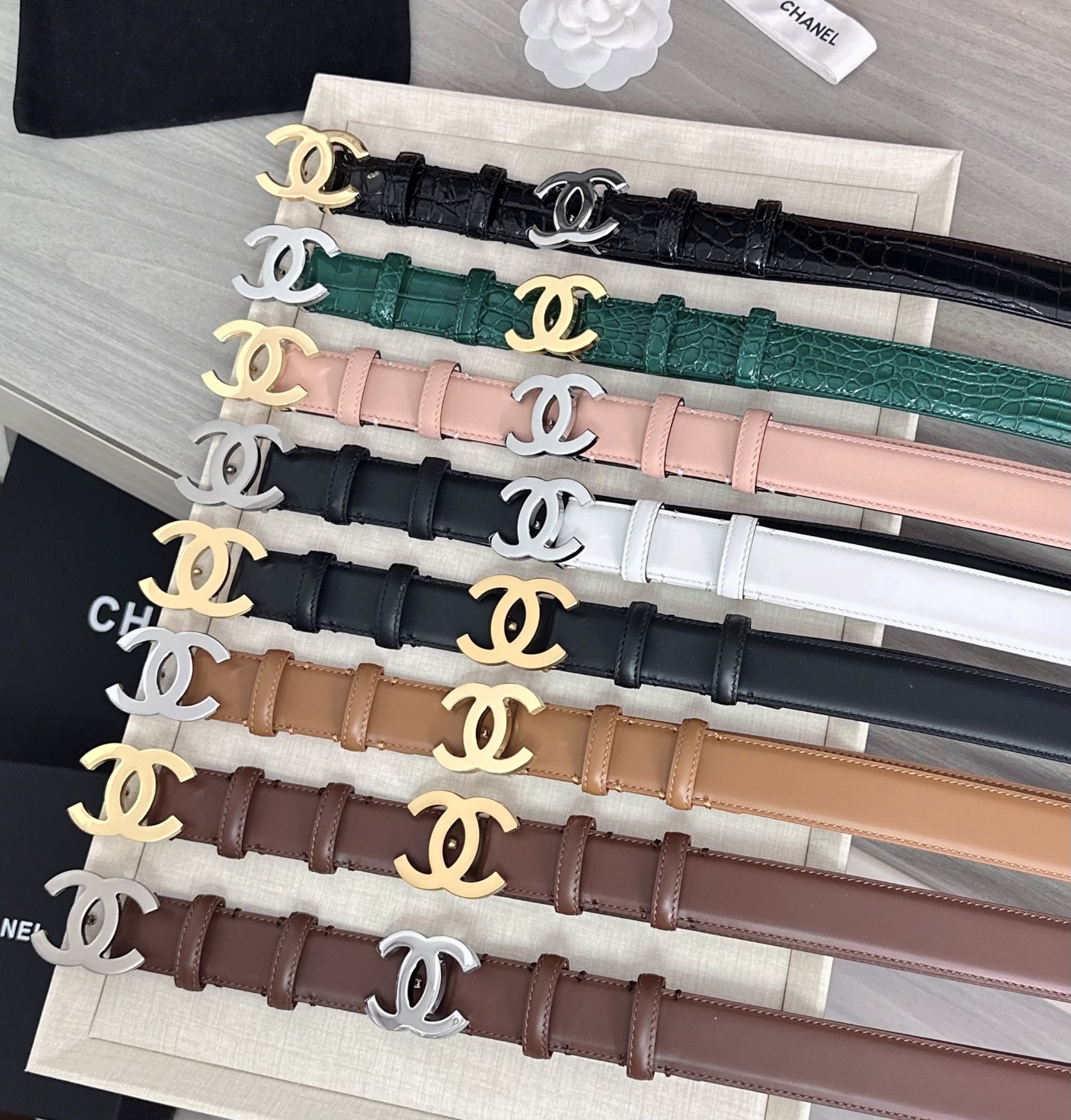 💥💥💥3.0cm香奈儿 CHANEL 最新款双面头层牛皮腰带、经典优雅、时尚百搭，长度：75.80.85