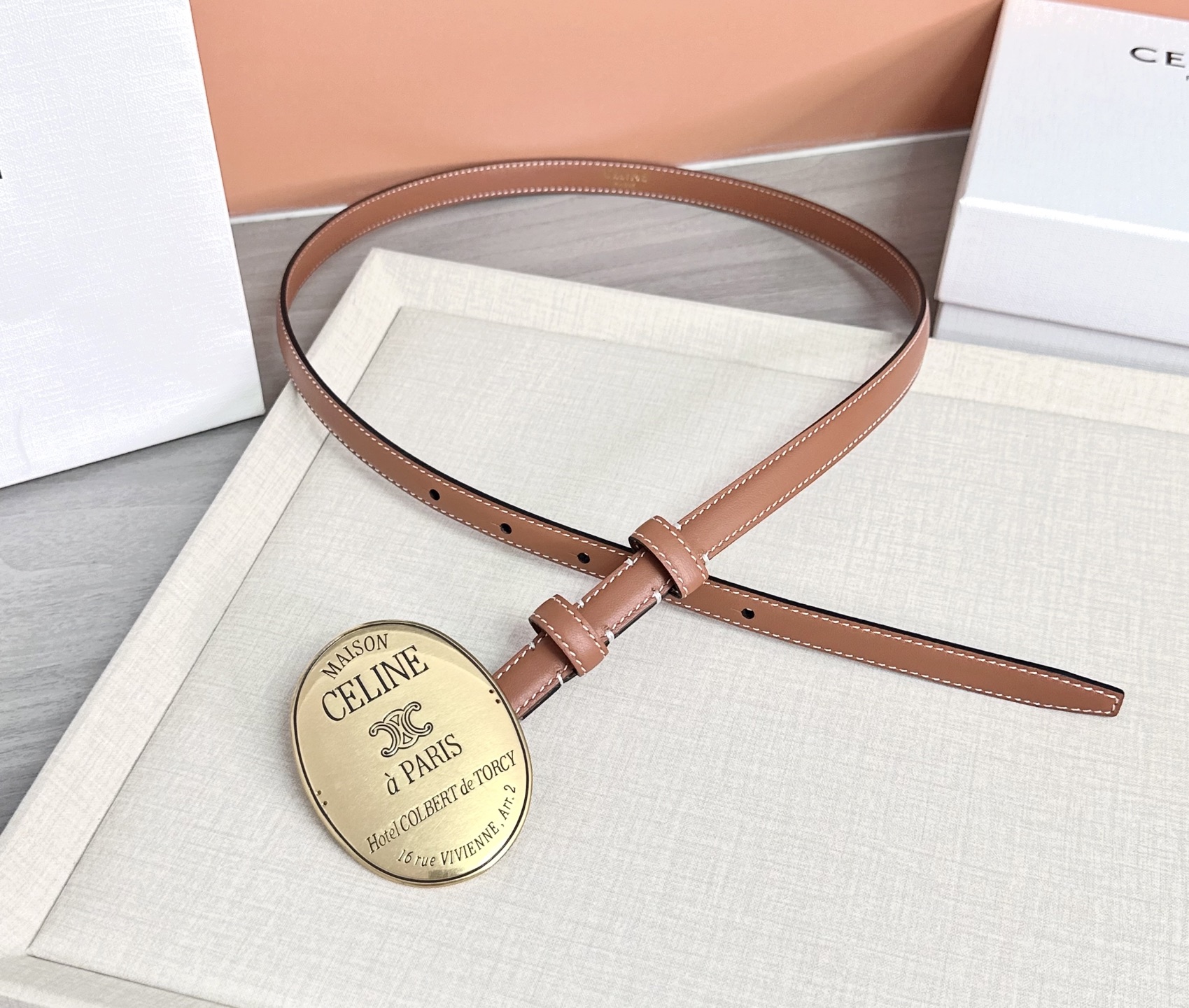 💥💥💥新款1.3cm赛琳大版型腰带，头层牛皮，长度：75.80.85.90.95.100.105.欧，铜