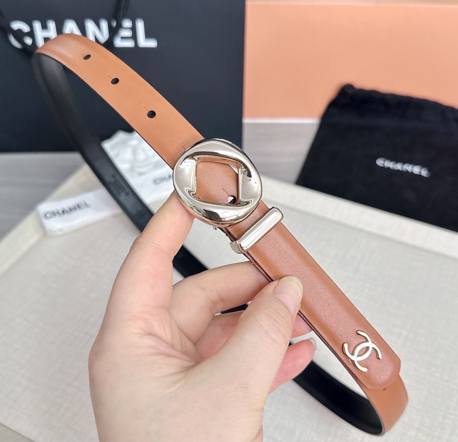 💥💥💥2.0cm香奈儿腰带，双面头层牛皮，长度：75.80.85.90.95.100欧，铜五金扣原版开模