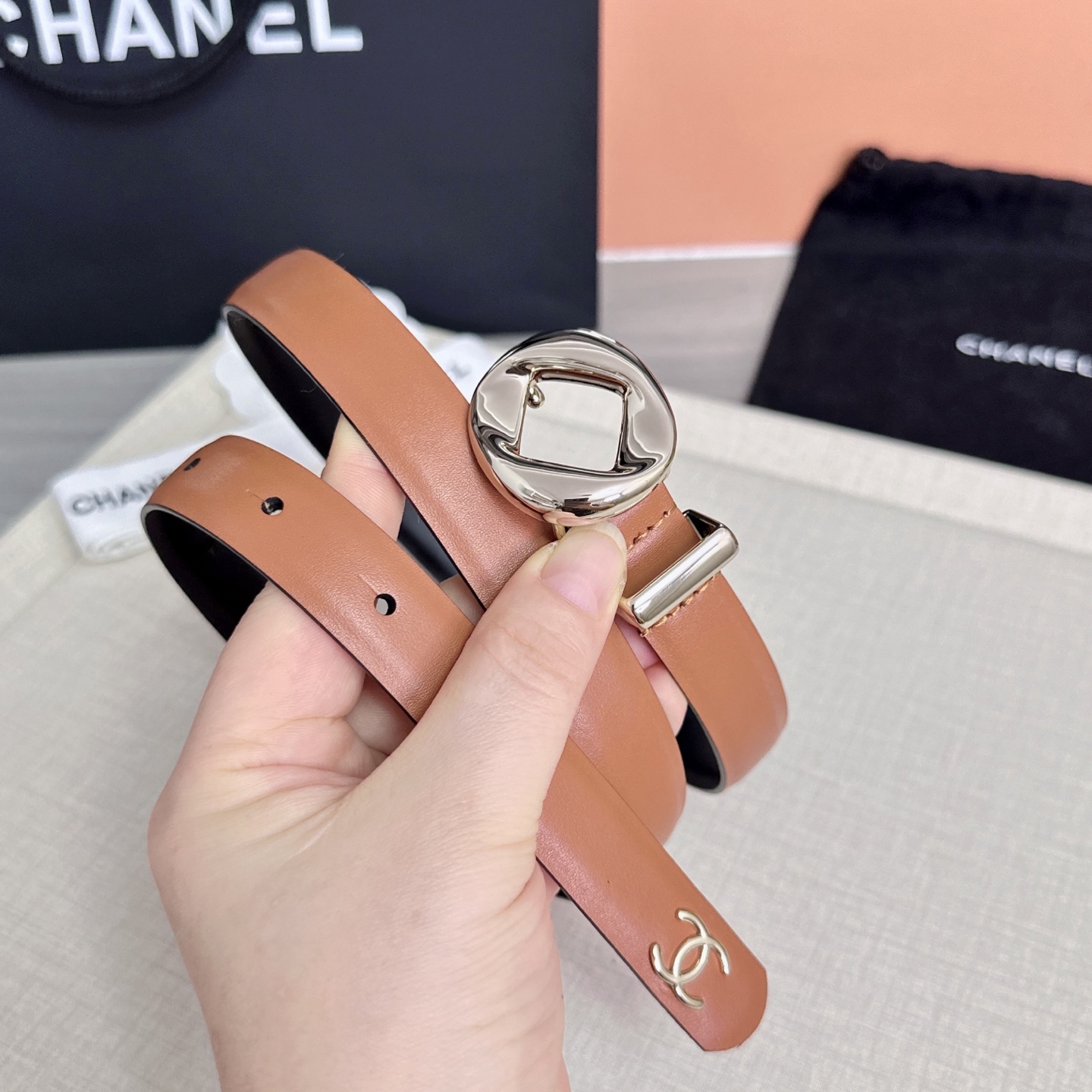 💥💥💥2.0cm香奈儿腰带，双面头层牛皮，长度：75.80.85.90.95.100欧，铜五金扣原版开模