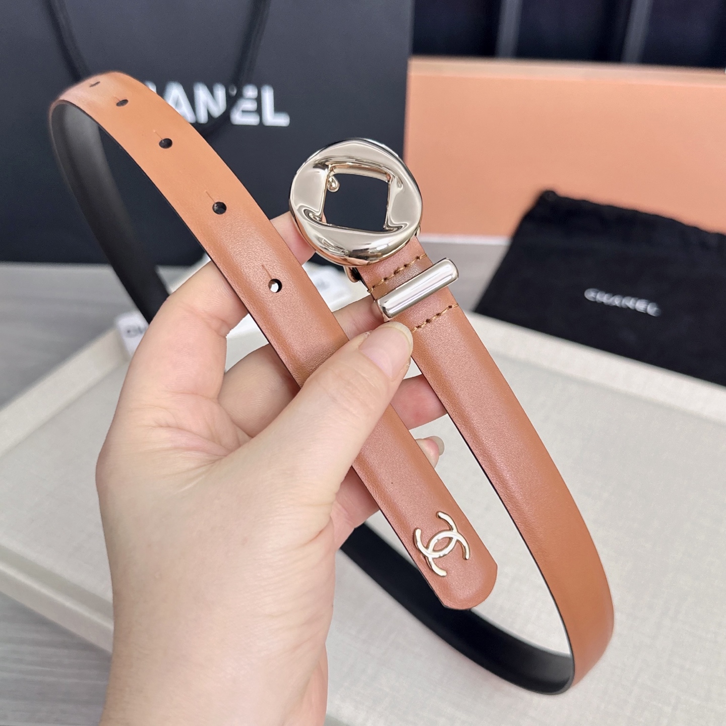 💥💥💥2.0cm香奈儿腰带，双面头层牛皮，长度：75.80.85.90.95.100欧，铜五金扣原版开模