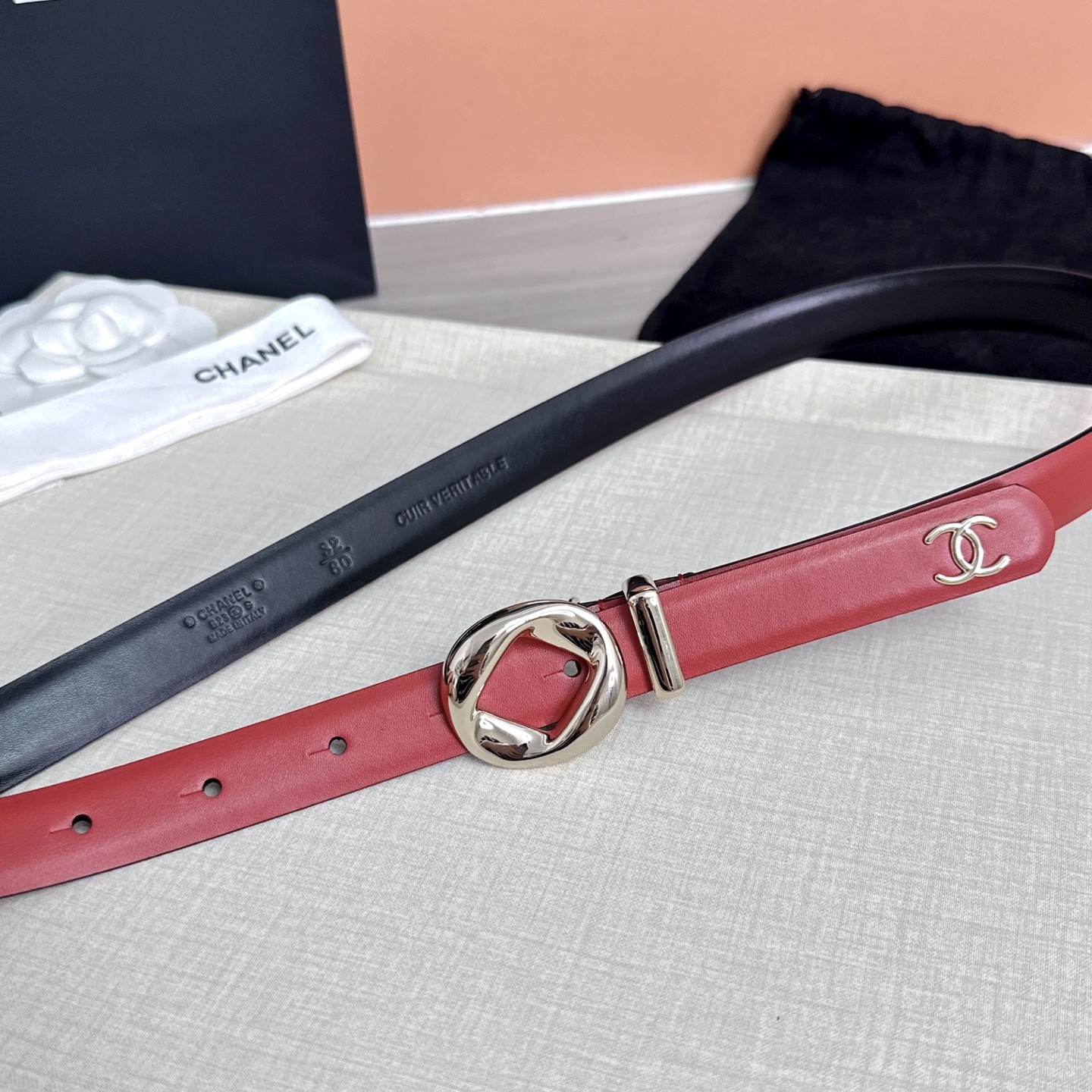 💥💥💥2.0cm香奈儿腰带，双面头层牛皮，长度：75.80.85.90.95.100欧，铜五金扣原版开模