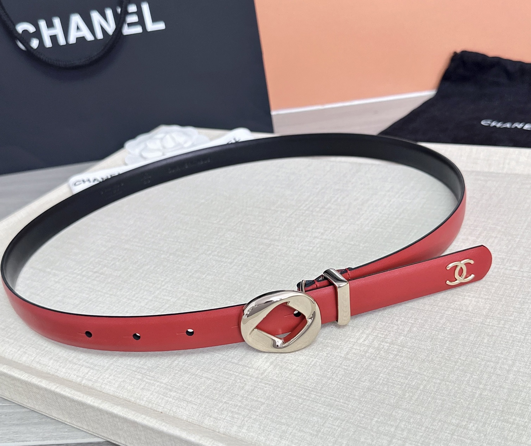 💥💥💥2.0cm香奈儿腰带，双面头层牛皮，长度：75.80.85.90.95.100欧，铜五金扣原版开模
