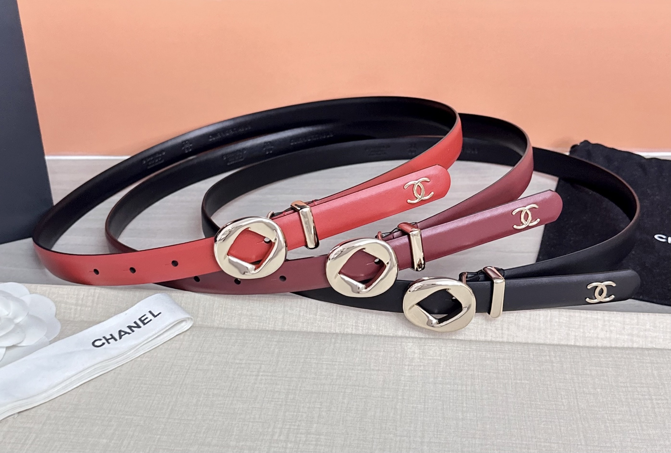 💥💥💥2.0cm香奈儿腰带，双面头层牛皮，长度：75.80.85.90.95.100欧，铜五金扣原版开模