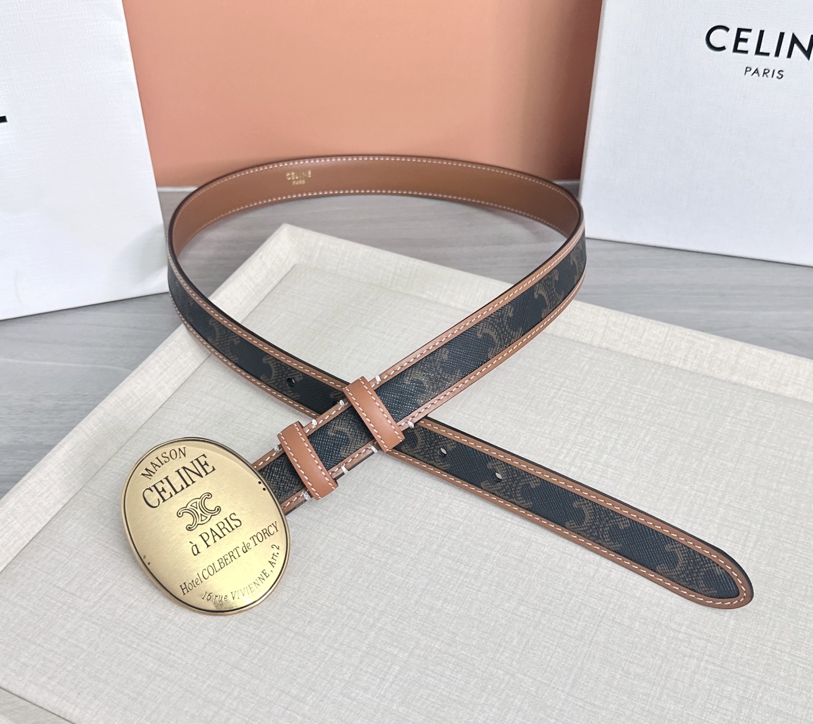 💥💥💥新款2.5cm赛琳大版型腰带，头层牛皮，长度：75.80.85.90.95.100.105.欧，铜