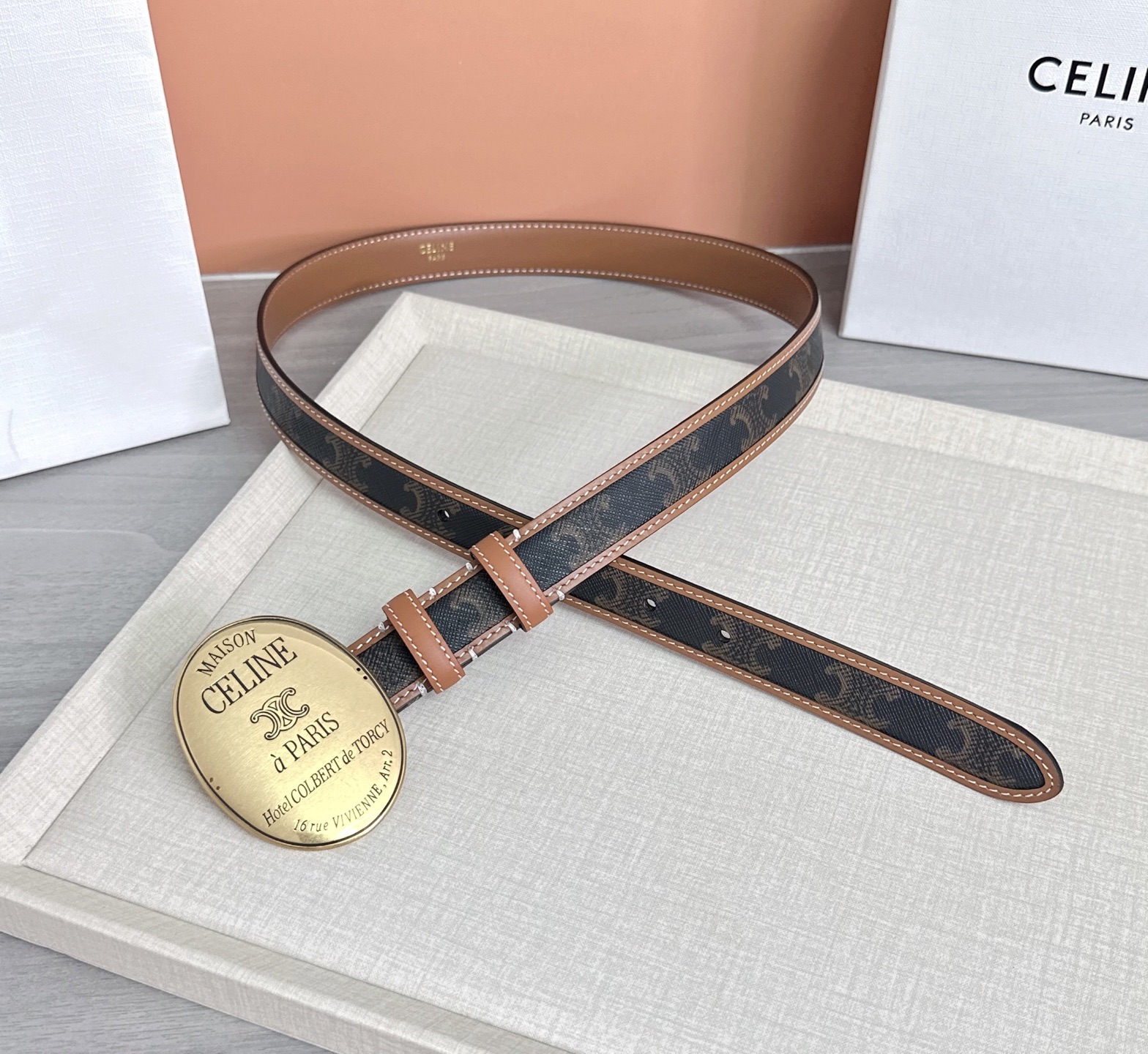 💥💥💥新款2.5cm赛琳大版型腰带，头层牛皮，长度：75.80.85.90.95.100.105.欧，铜