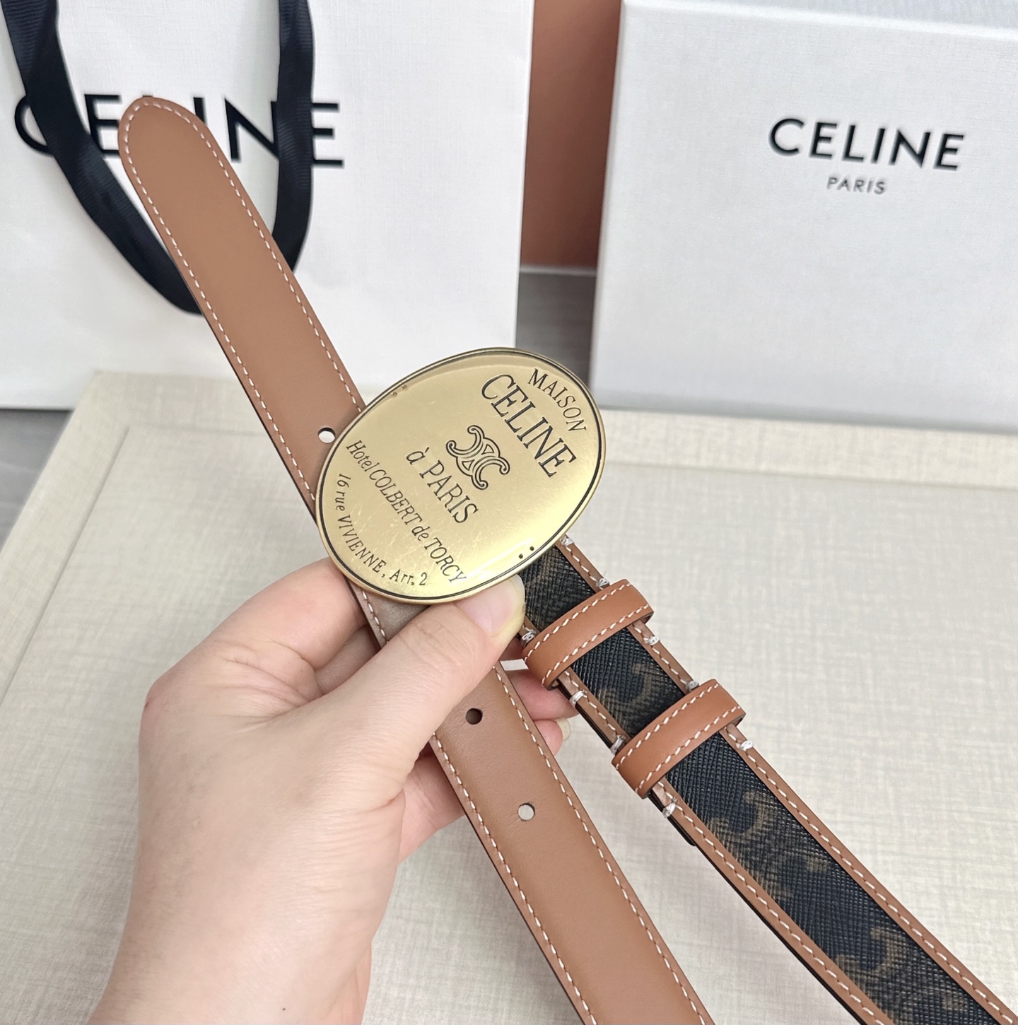 💥💥💥新款2.5cm赛琳大版型腰带，头层牛皮，长度：75.80.85.90.95.100.105.欧，铜