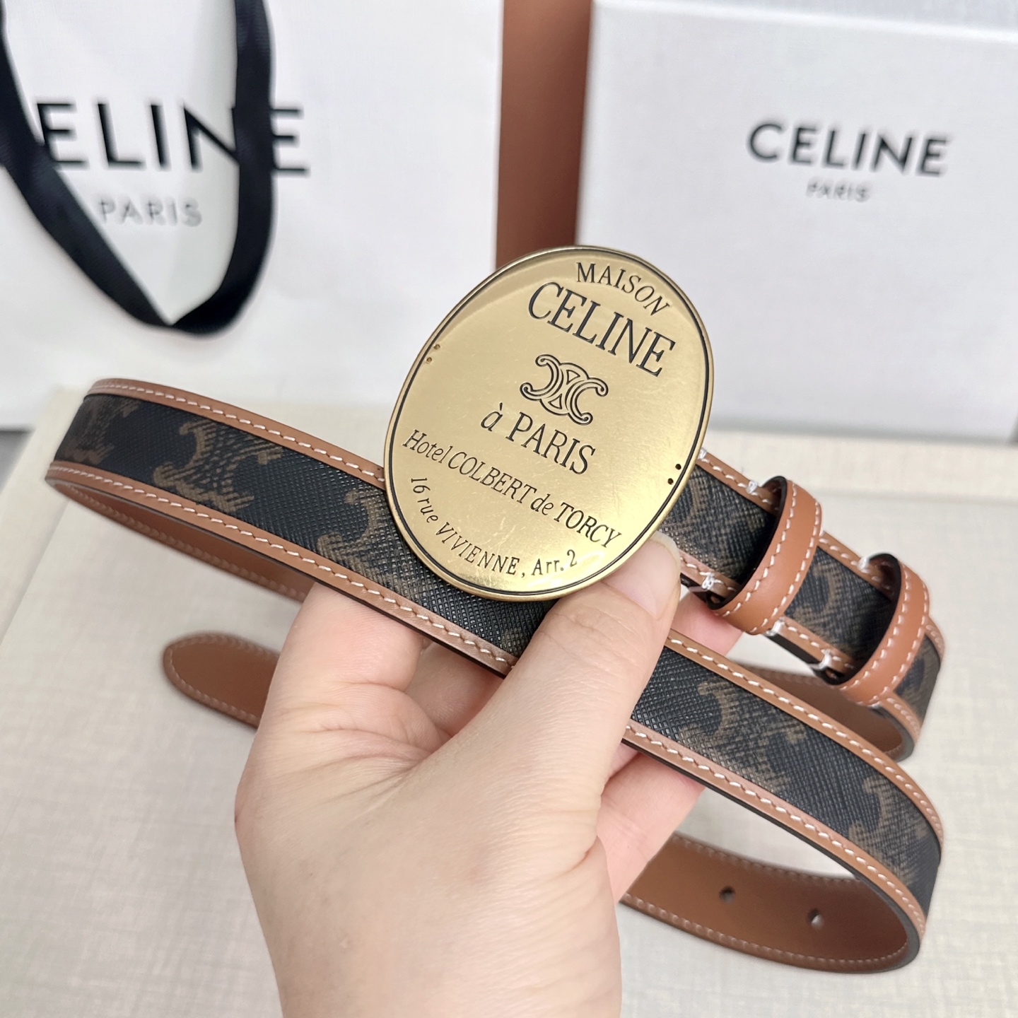 💥💥💥新款2.5cm赛琳大版型腰带，头层牛皮，长度：75.80.85.90.95.100.105.欧，铜