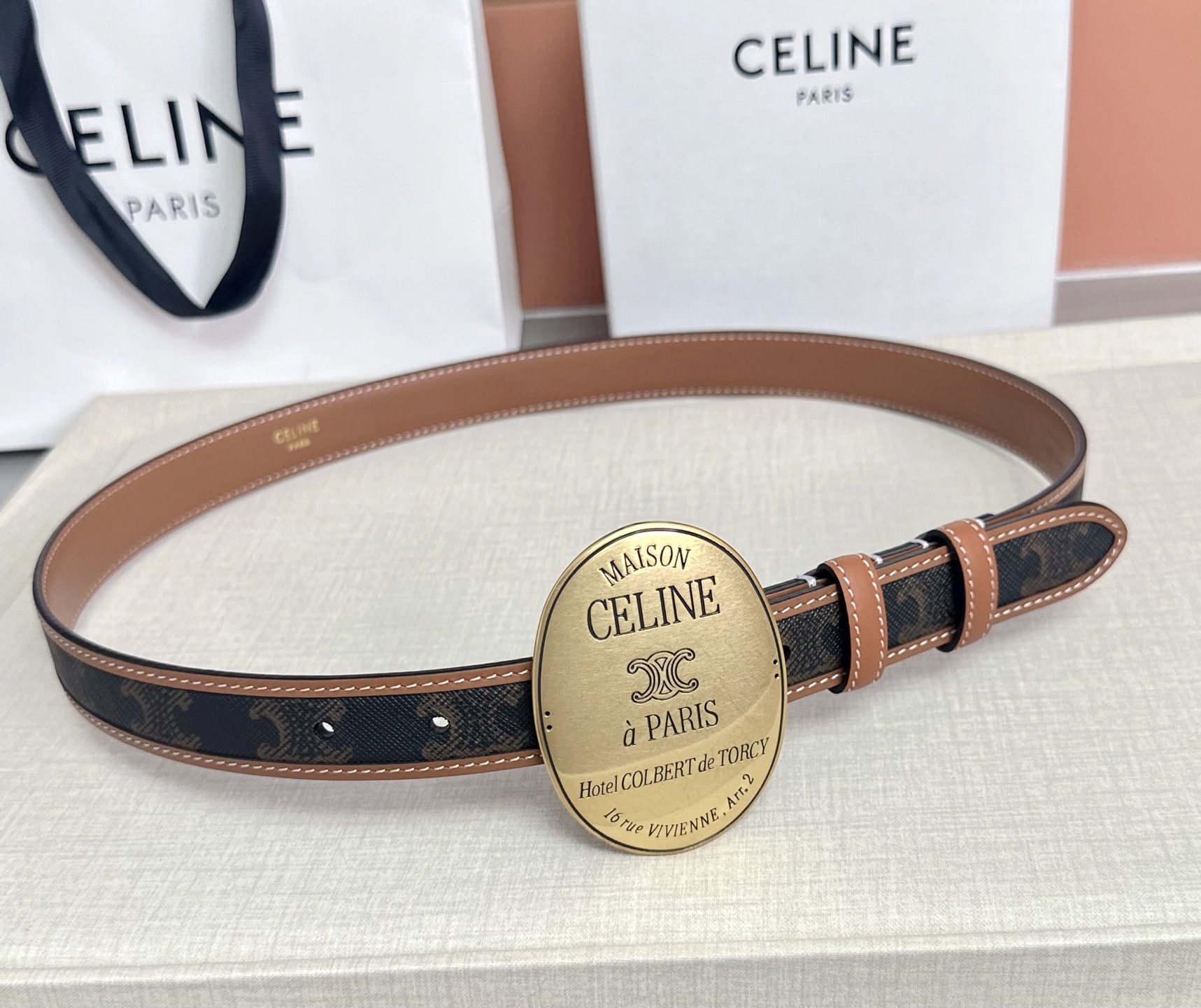 💥💥💥新款2.5cm赛琳大版型腰带，头层牛皮，长度：75.80.85.90.95.100.105.欧，铜