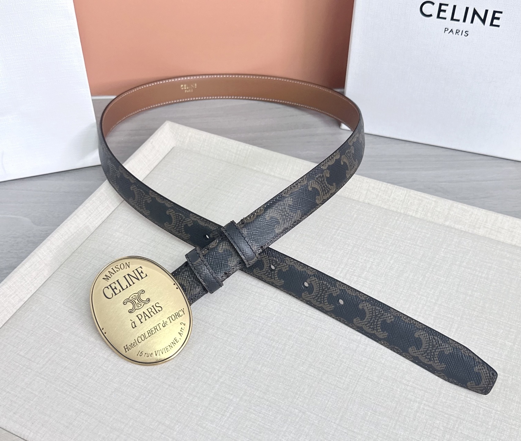 💥💥💥新款2.5cm赛琳大版型腰带，头层牛皮，长度：75.80.85.90.95.100.105.欧，铜