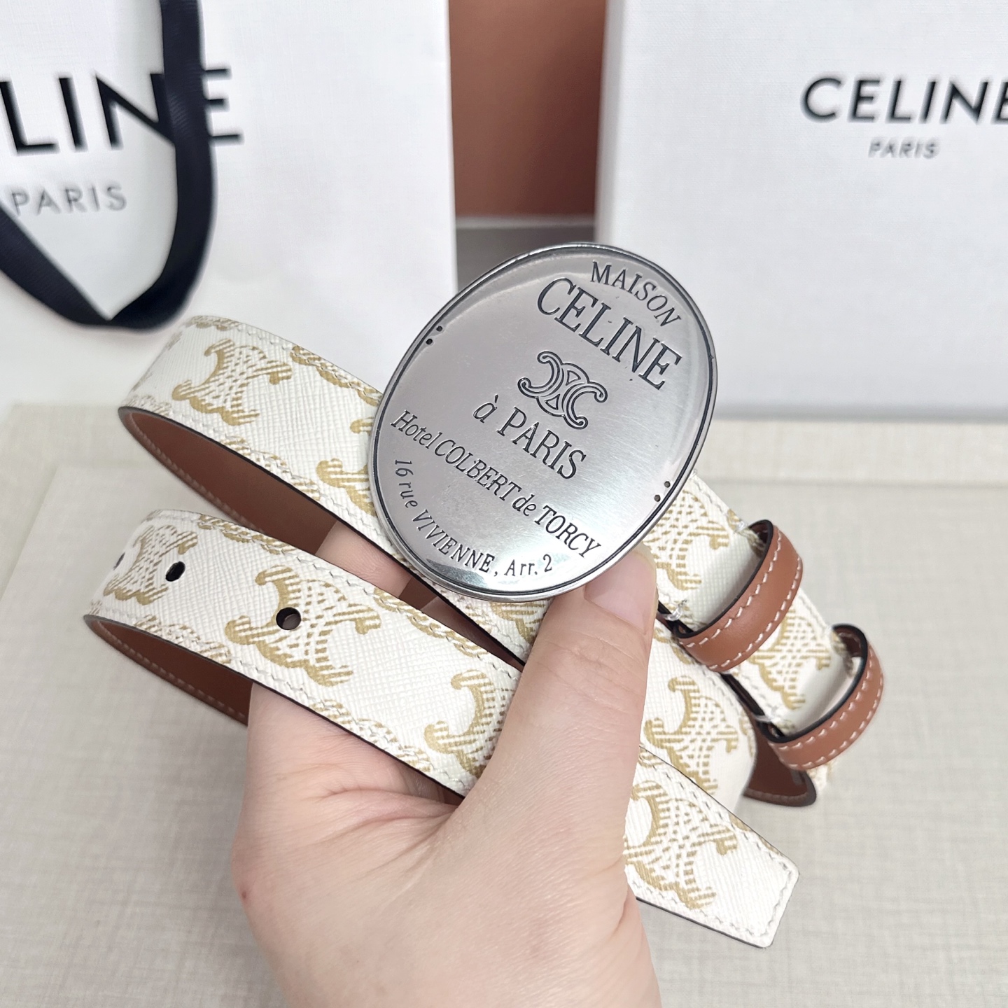 💥💥💥新款2.5cm赛琳大版型腰带，头层牛皮，长度：75.80.85.90.95.100.105.欧，铜