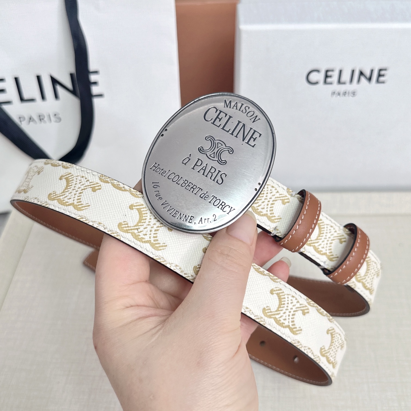 💥💥💥新款2.5cm赛琳大版型腰带，头层牛皮，长度：75.80.85.90.95.100.105.欧，铜