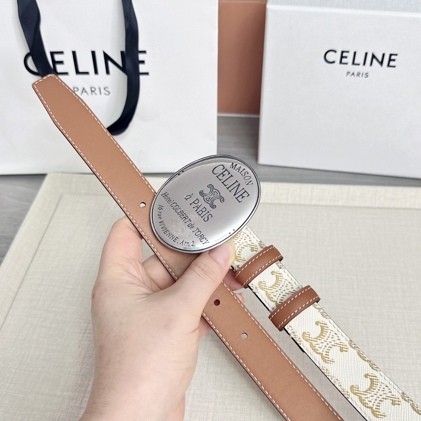 💥💥💥新款2.5cm赛琳大版型腰带，头层牛皮，长度：75.80.85.90.95.100.105.欧，铜