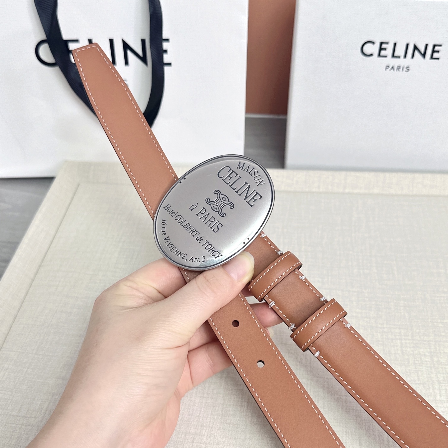 💥💥💥新款2.5cm赛琳大版型腰带，头层牛皮，长度：75.80.85.90.95.100.105.欧，铜