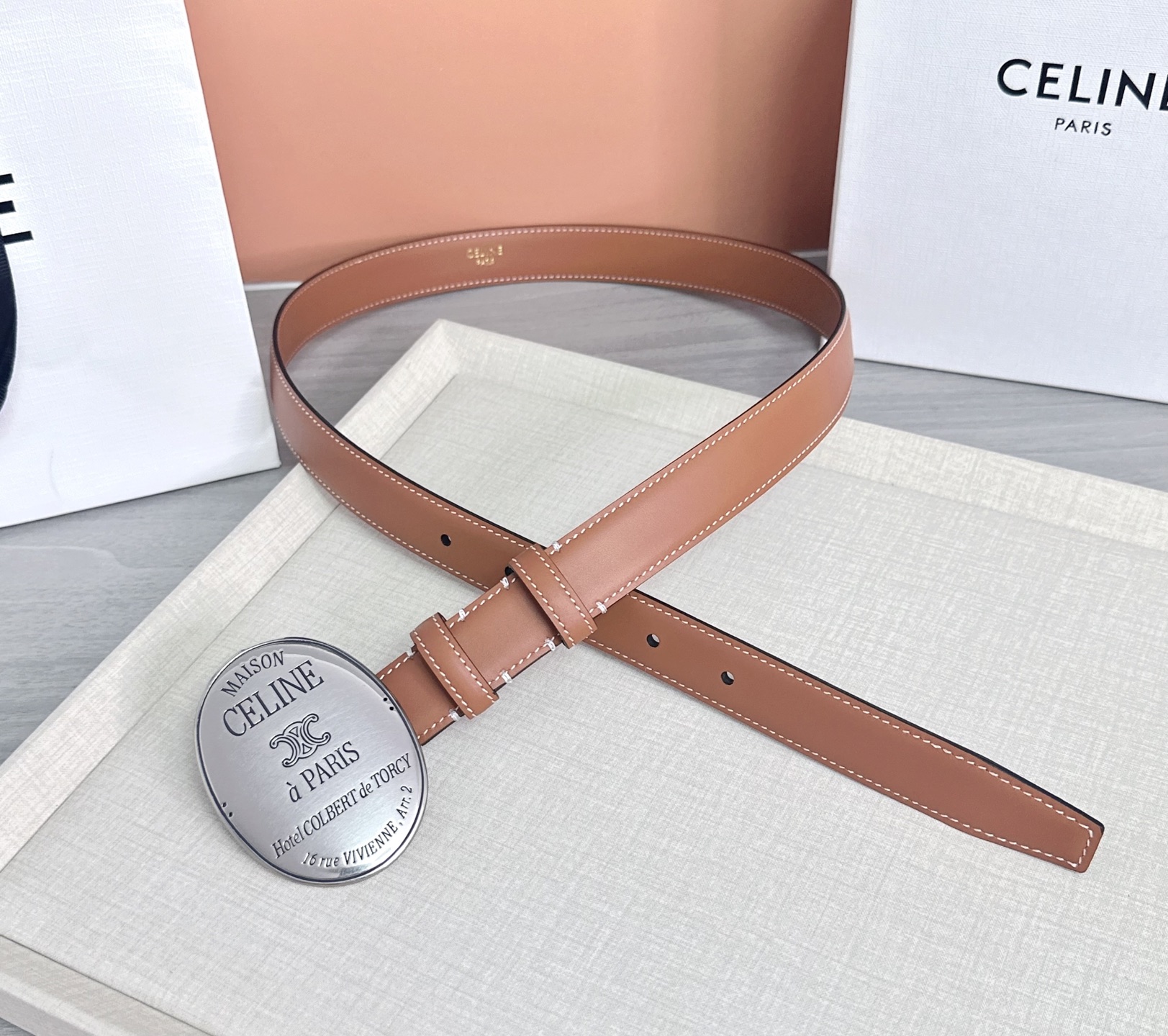💥💥💥新款2.5cm赛琳大版型腰带，头层牛皮，长度：75.80.85.90.95.100.105.欧，铜