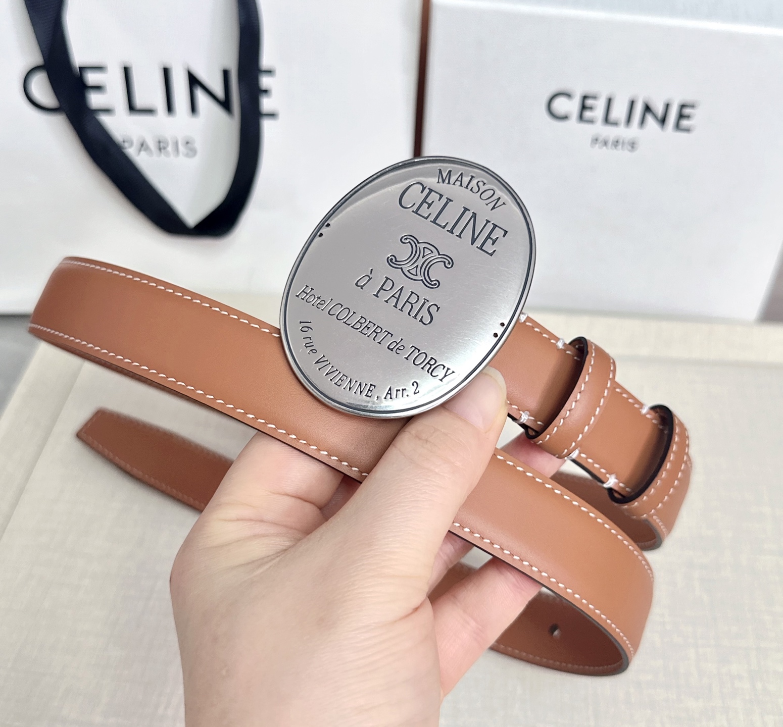 💥💥💥新款2.5cm赛琳大版型腰带，头层牛皮，长度：75.80.85.90.95.100.105.欧，铜