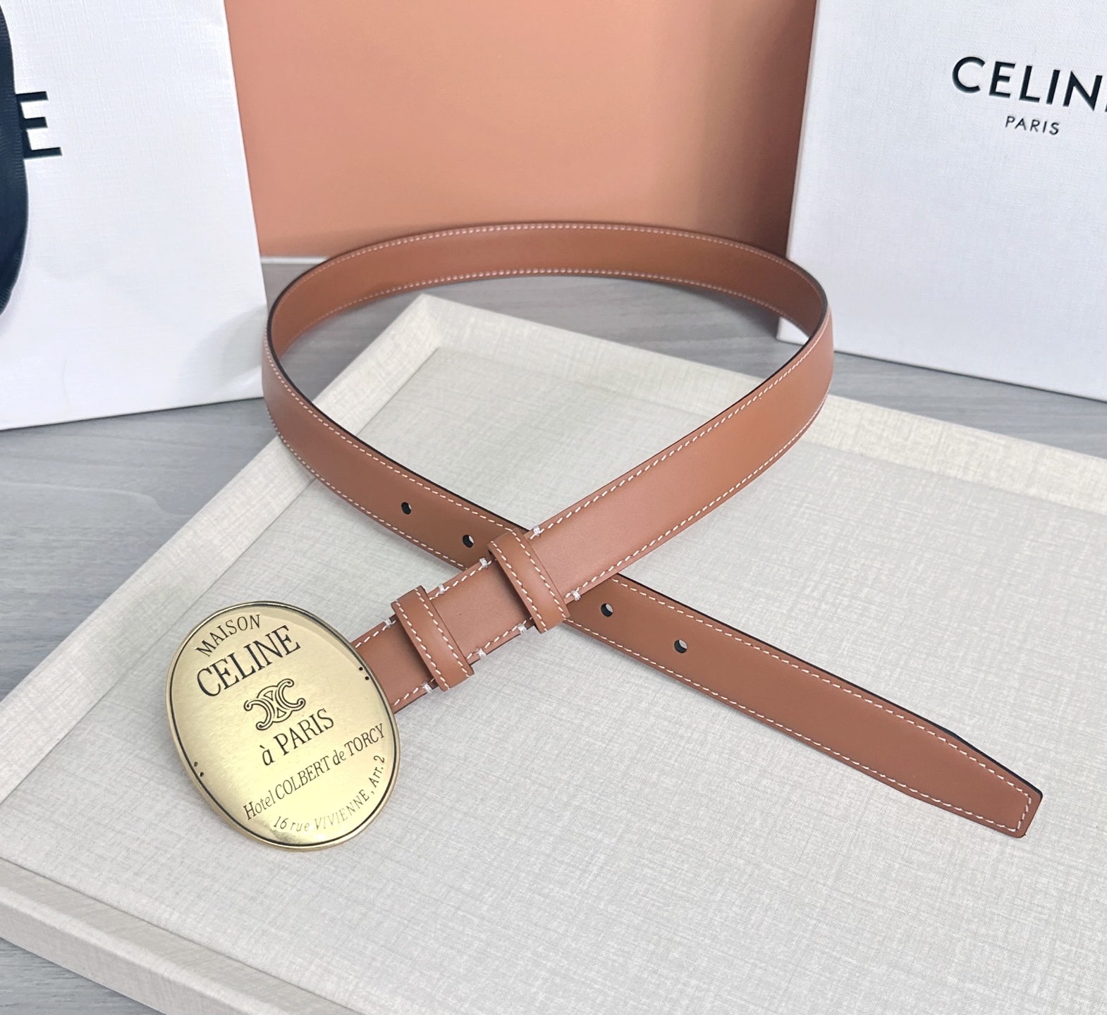 💥💥💥新款2.5cm赛琳大版型腰带，头层牛皮，长度：75.80.85.90.95.100.105.欧，铜