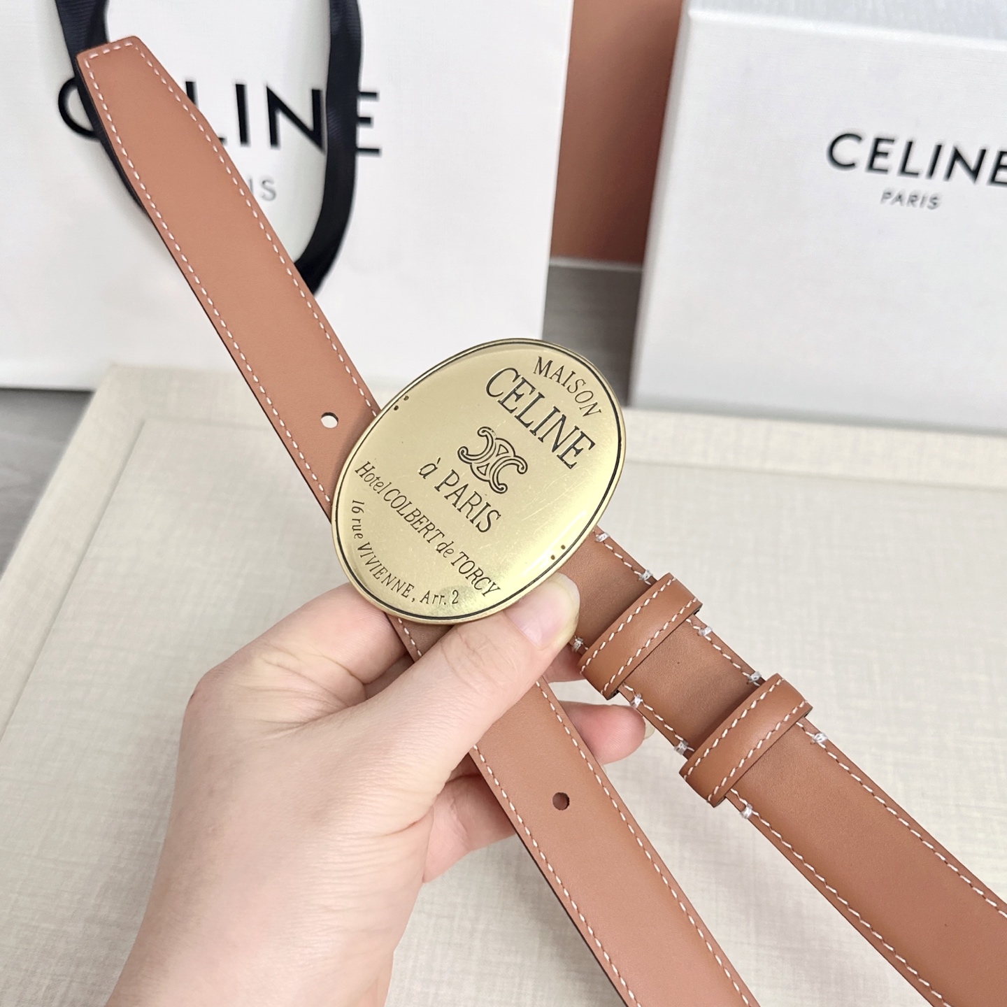 💥💥💥新款2.5cm赛琳大版型腰带，头层牛皮，长度：75.80.85.90.95.100.105.欧，铜