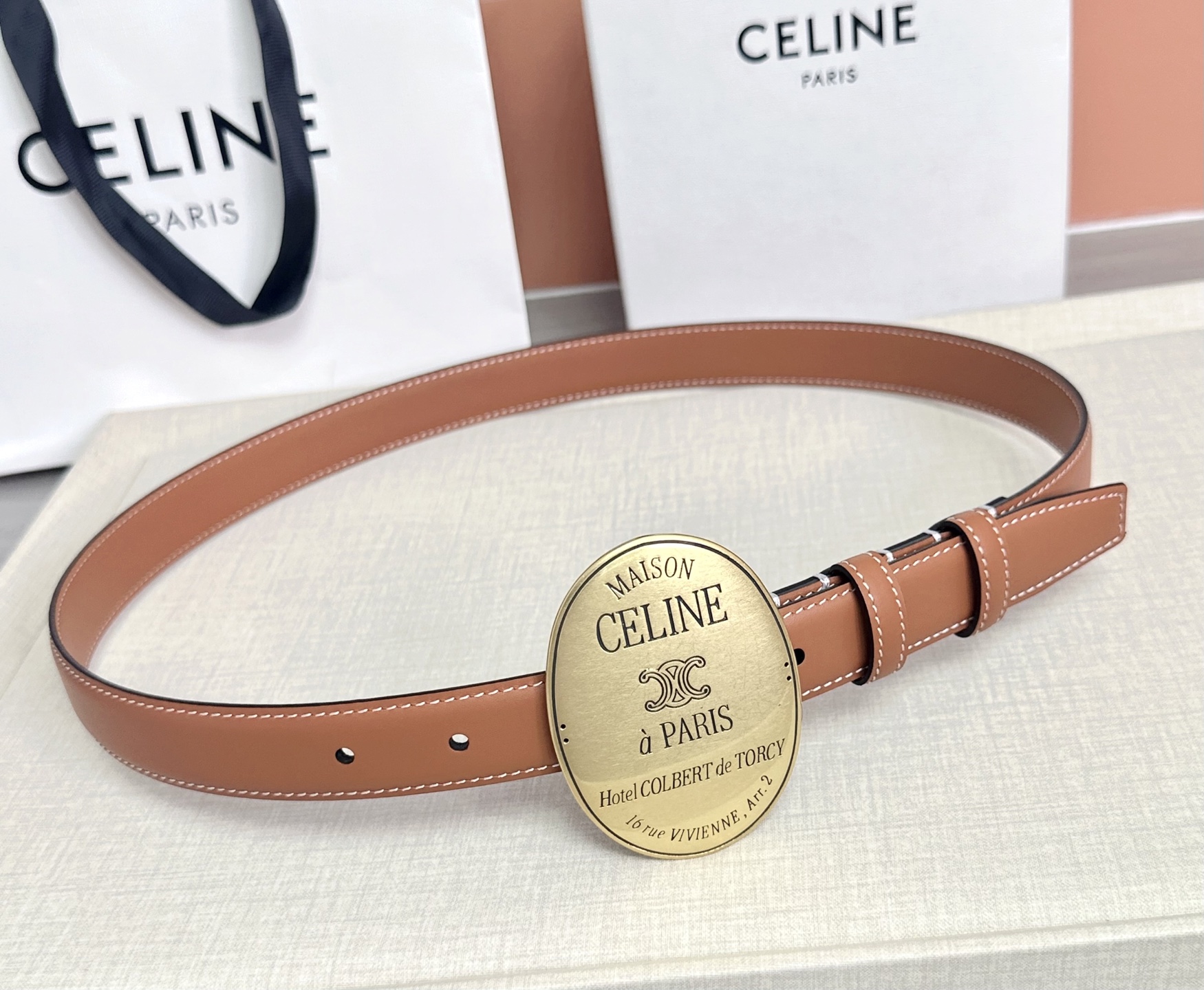 💥💥💥新款2.5cm赛琳大版型腰带，头层牛皮，长度：75.80.85.90.95.100.105.欧，铜