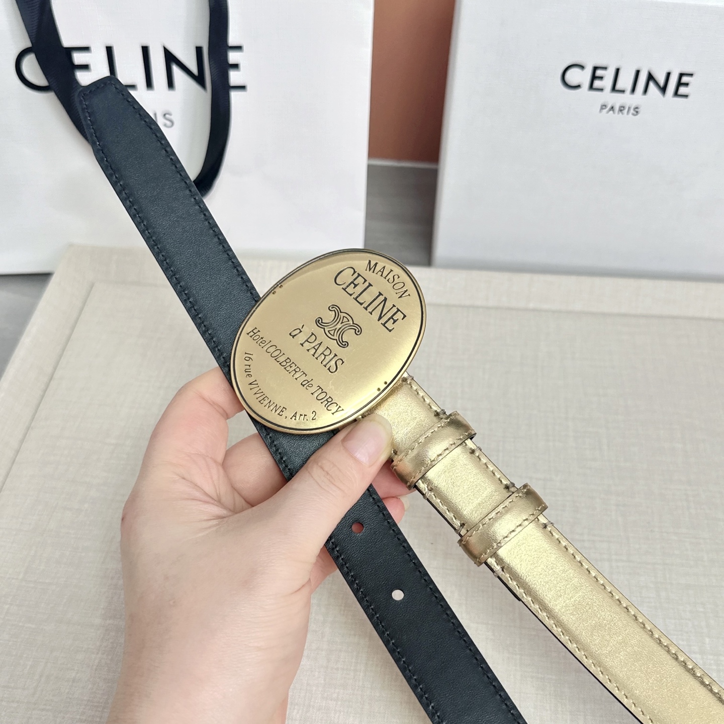 💥💥💥新款2.5cm赛琳大版型腰带，头层牛皮，长度：75.80.85.90.95.100.105.欧，铜