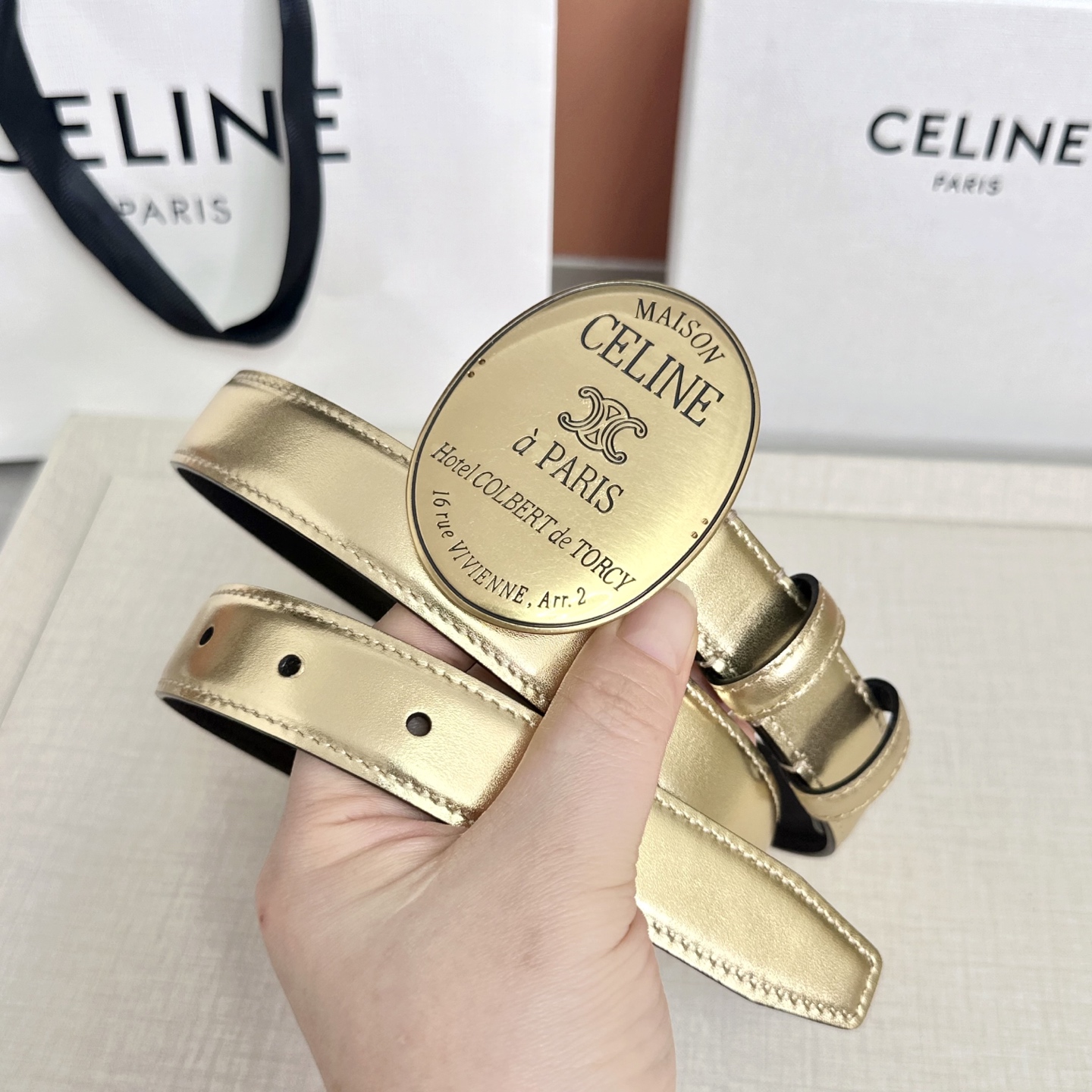 💥💥💥新款2.5cm赛琳大版型腰带，头层牛皮，长度：75.80.85.90.95.100.105.欧，铜