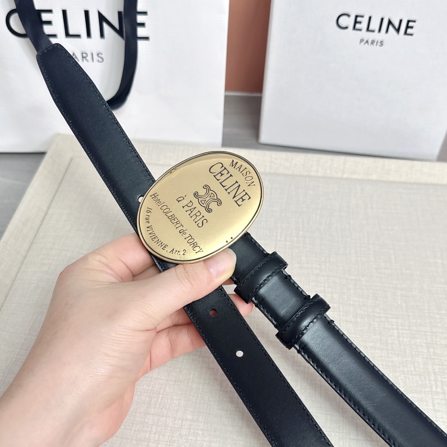 💥💥💥新款2.5cm赛琳大版型腰带，头层牛皮，长度：75.80.85.90.95.100.105.欧，铜