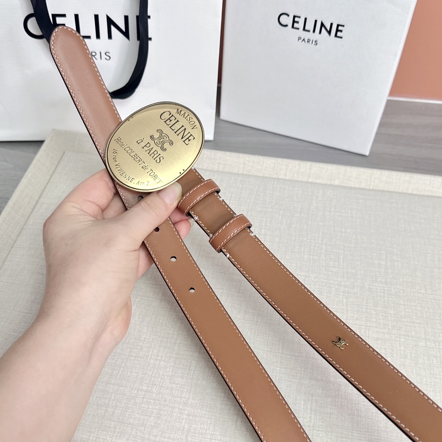 💥💥💥新款2.5cm赛琳大版型腰带，头层牛皮，长度：75.80.85.90.95.100.105.欧，铜