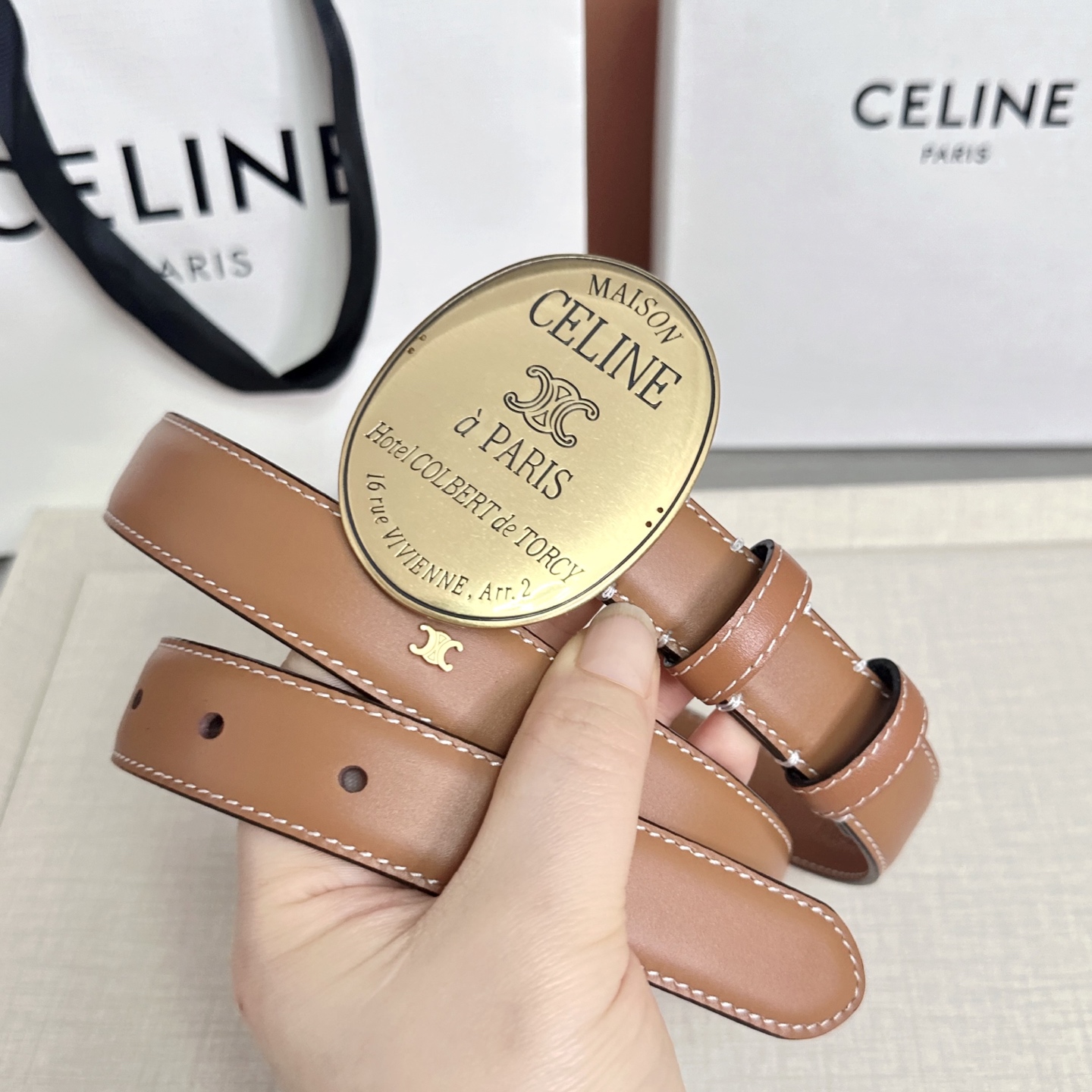 💥💥💥新款2.5cm赛琳大版型腰带，头层牛皮，长度：75.80.85.90.95.100.105.欧，铜