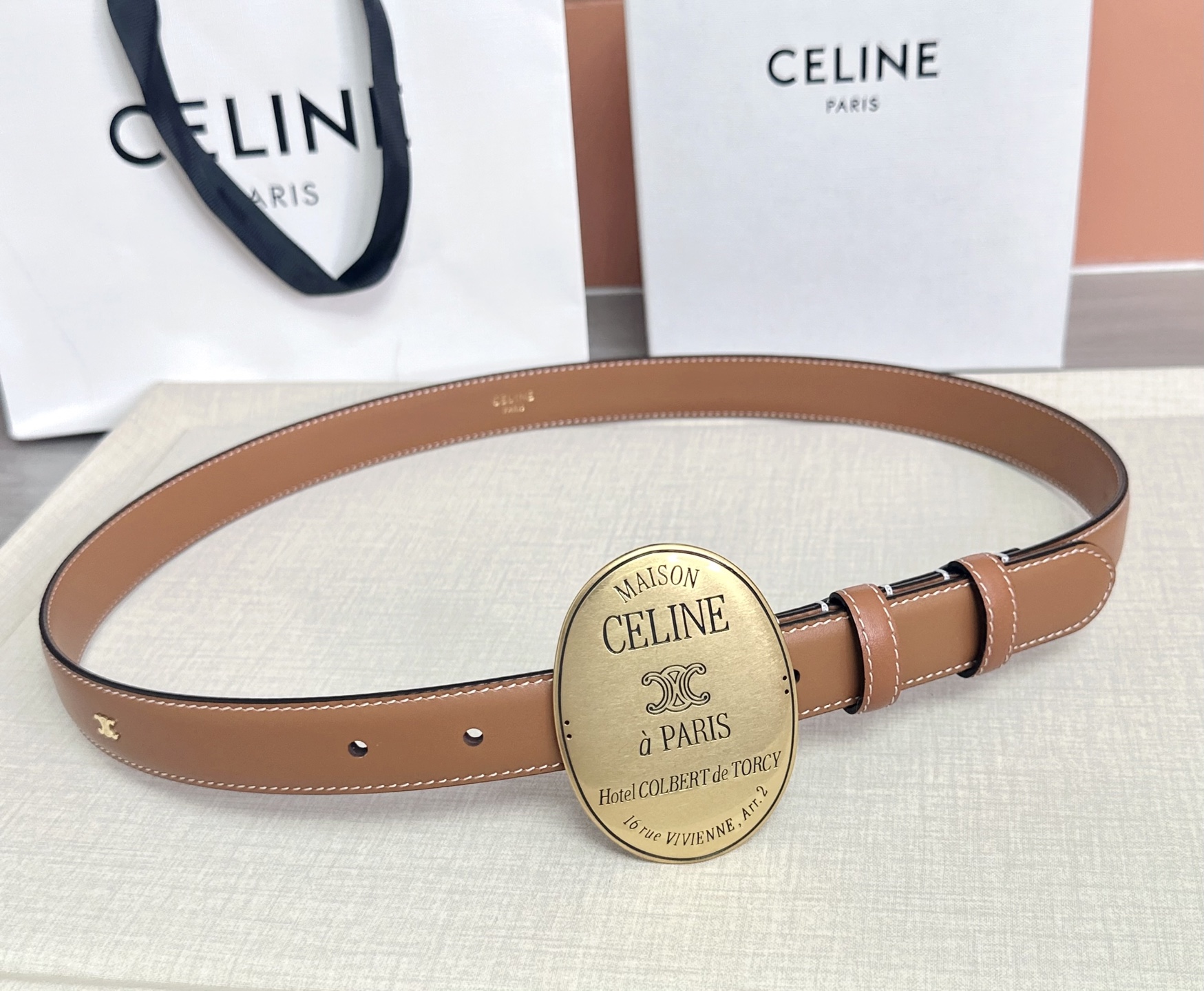 💥💥💥新款2.5cm赛琳大版型腰带，头层牛皮，长度：75.80.85.90.95.100.105.欧，铜