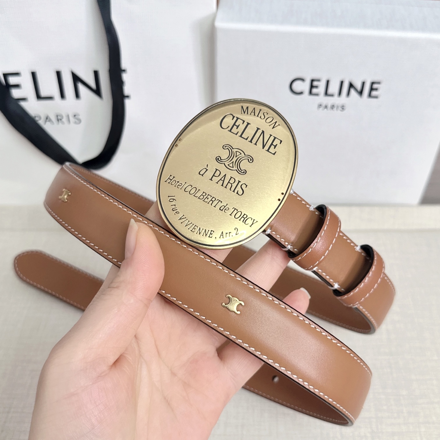 💥💥💥新款2.5cm赛琳大版型腰带，头层牛皮，长度：75.80.85.90.95.100.105.欧，铜