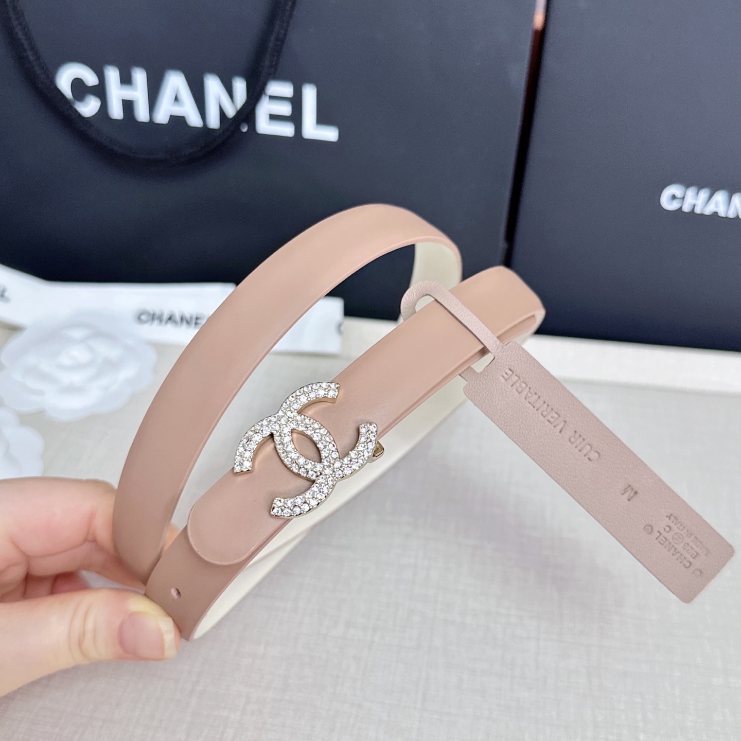 💥💥💥CHANEL 2.5cm香奈儿腰带  时尚优雅，高端大气，长度:75.80.85.90.95.10