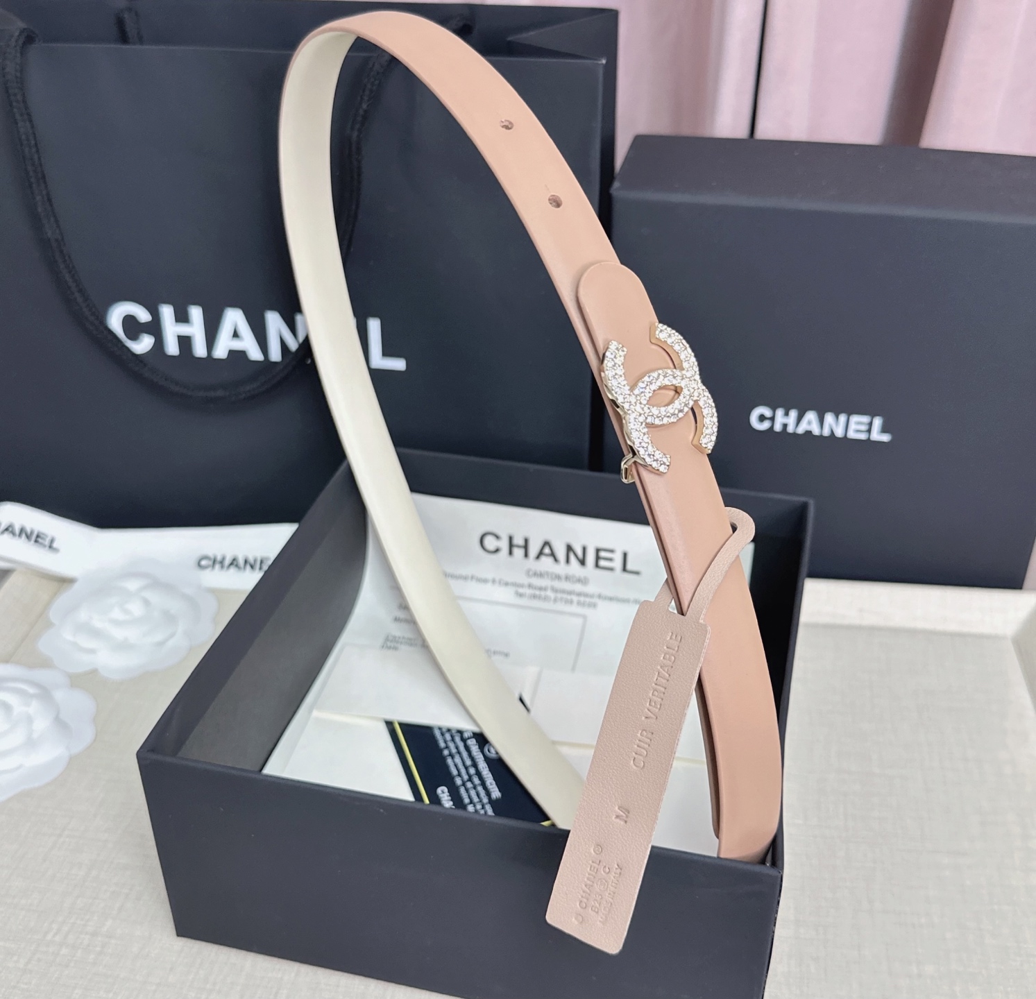 💥💥💥CHANEL 2.5cm香奈儿腰带  时尚优雅，高端大气，长度:75.80.85.90.95.10