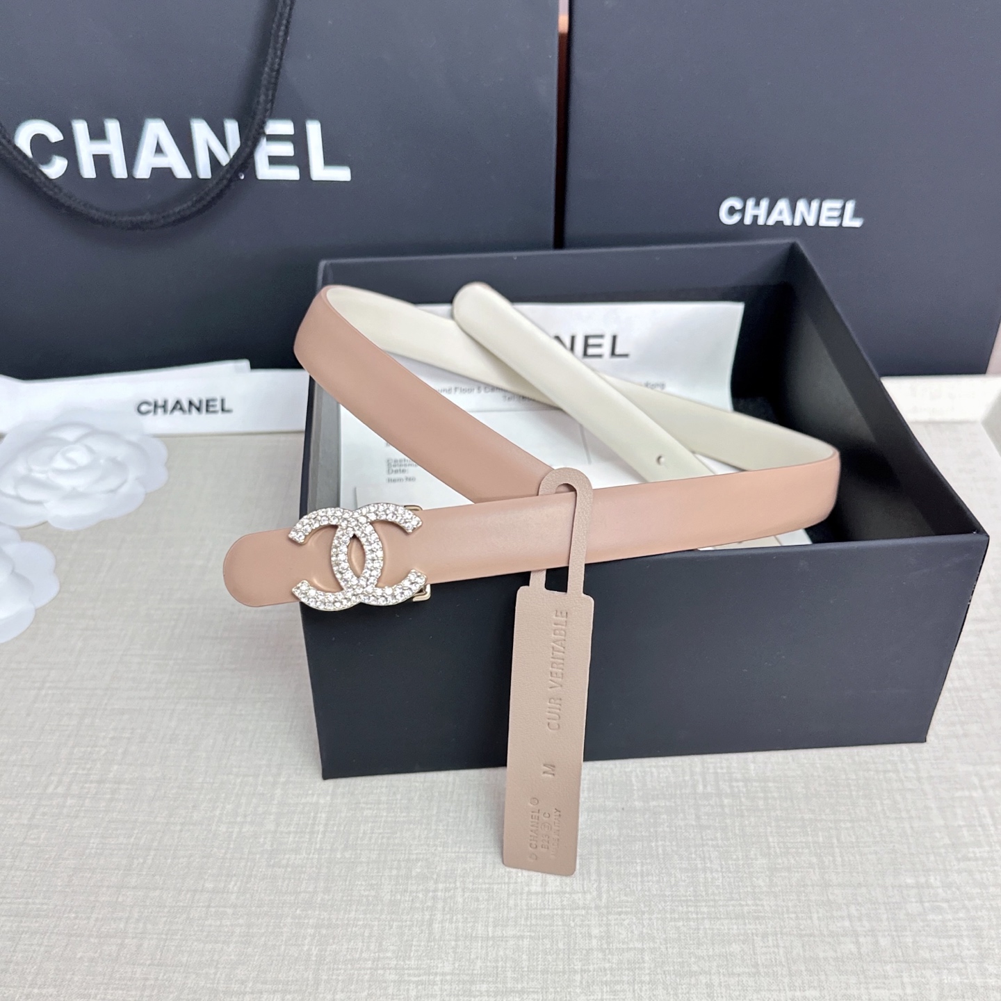 💥💥💥CHANEL 2.5cm香奈儿腰带  时尚优雅，高端大气，长度:75.80.85.90.95.10