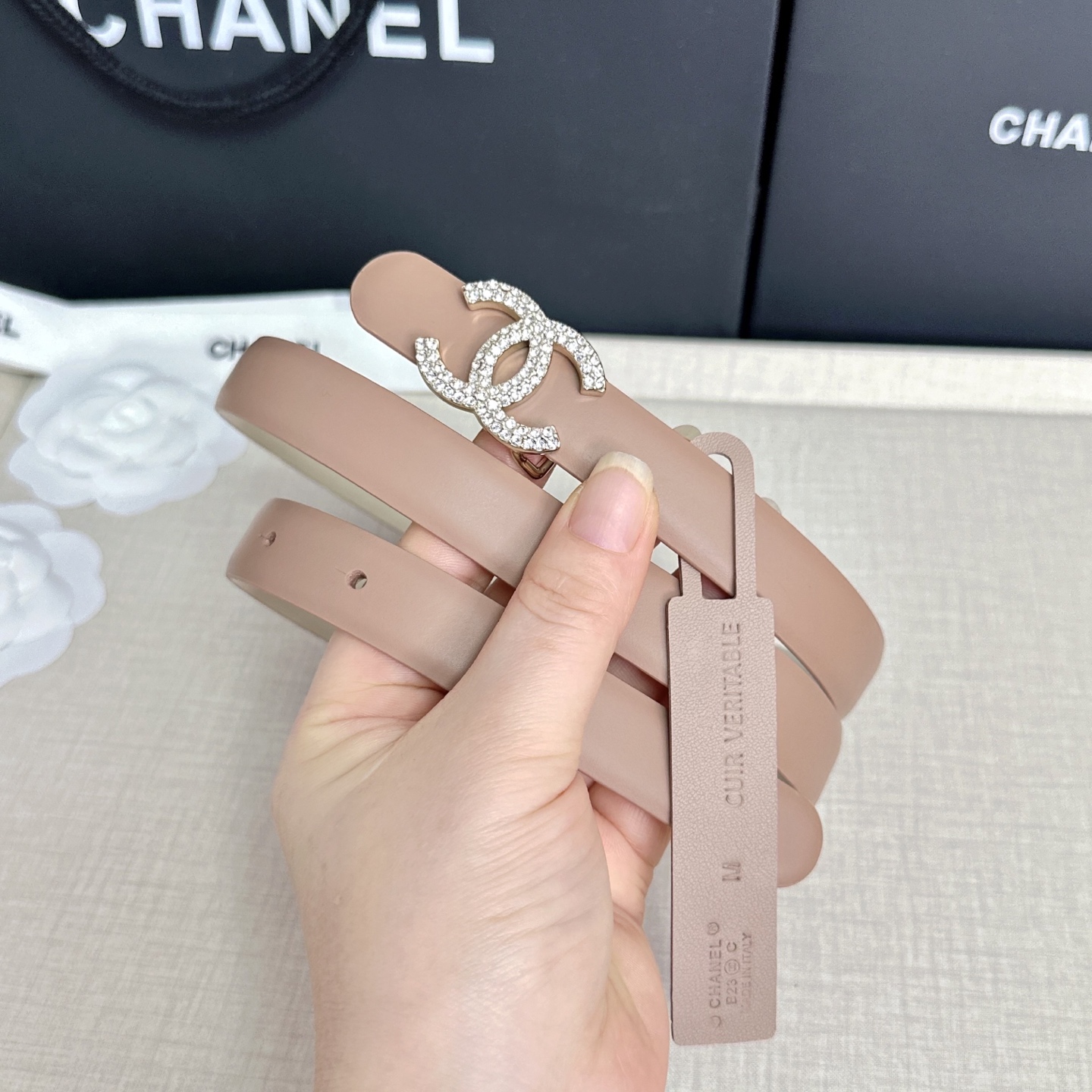 💥💥💥CHANEL 2.5cm香奈儿腰带  时尚优雅，高端大气，长度:75.80.85.90.95.10
