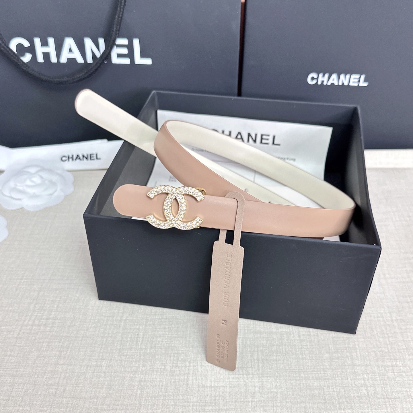 💥💥💥CHANEL 2.5cm香奈儿腰带  时尚优雅，高端大气，长度:75.80.85.90.95.10